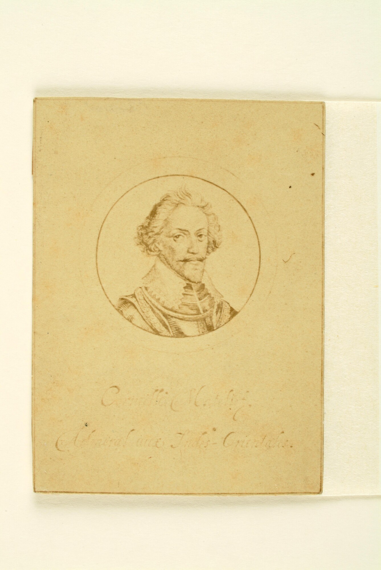 A.0075(210); Reproductie van een gravure van een portret van Cornelis Matelief; foto