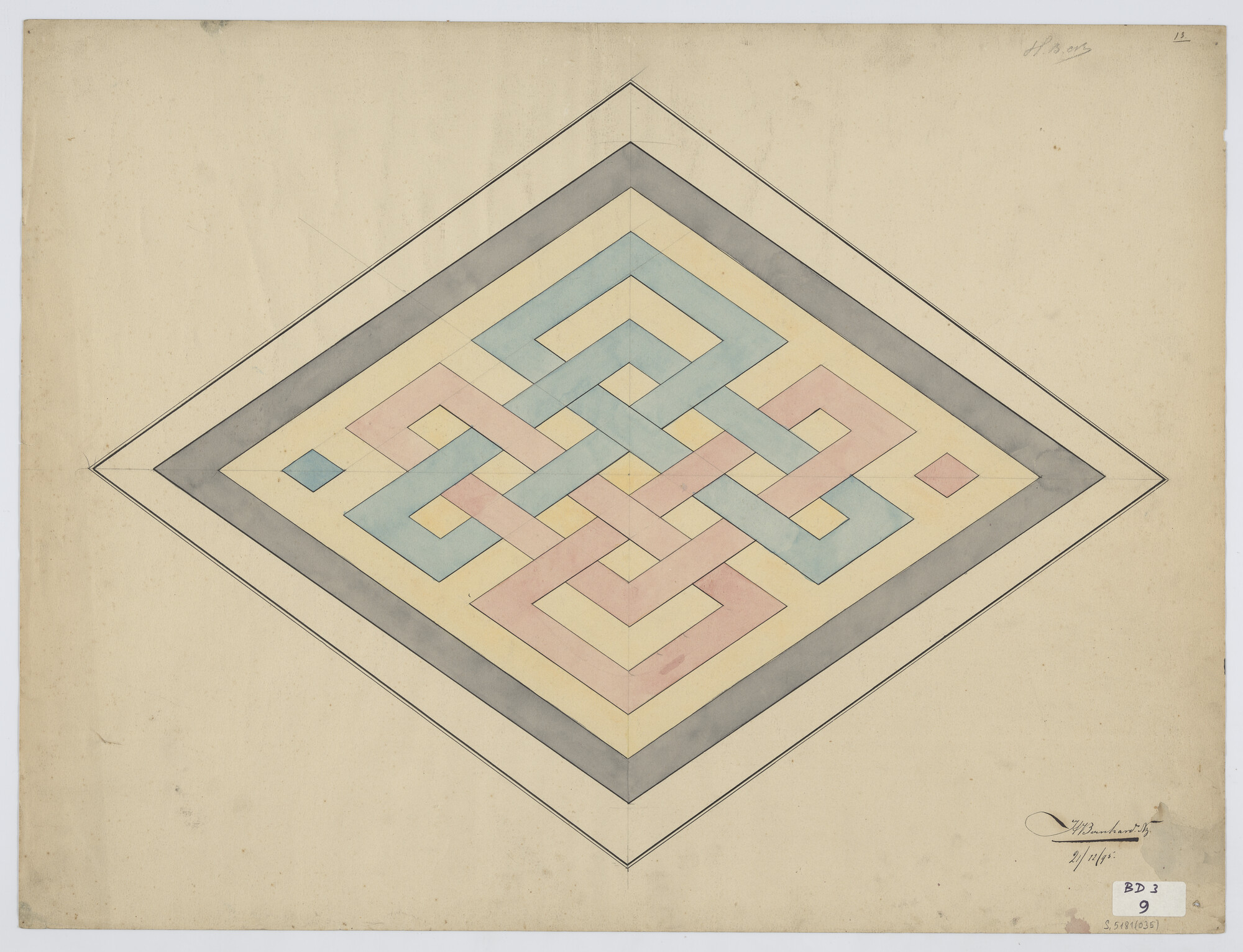 S.5181(035); Inleiding in de eerste beginselen rechtlijnig, bouwkunstig- en werktuigbouwkunstig tekenen: perspectivische vlakverdeling; technische tekening