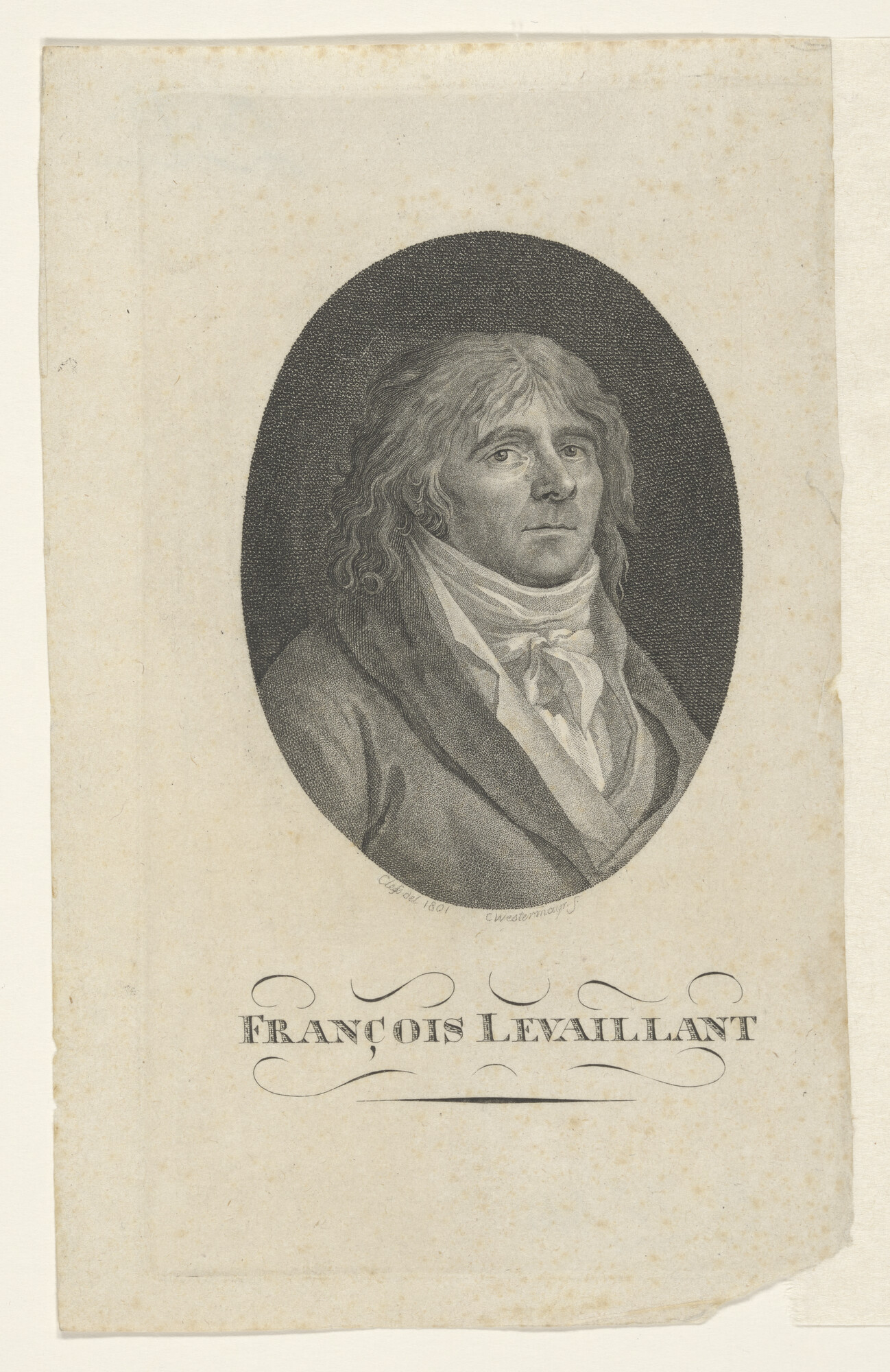 A.0075(176); Portret van François Le Vailliant, Afrikareiziger; prent