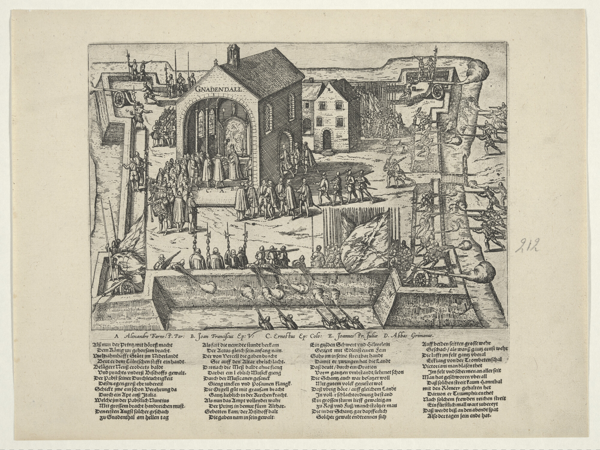 A.0145(027)274; Parma door de Paus te Gnadendall vereerd, 1586; prent