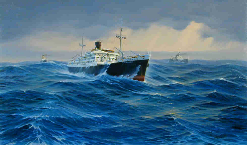 1998.1818; Het vracht- en passagiersschip ms. Tjitjalengka van de Java-China-Japan Lijn; schilderij