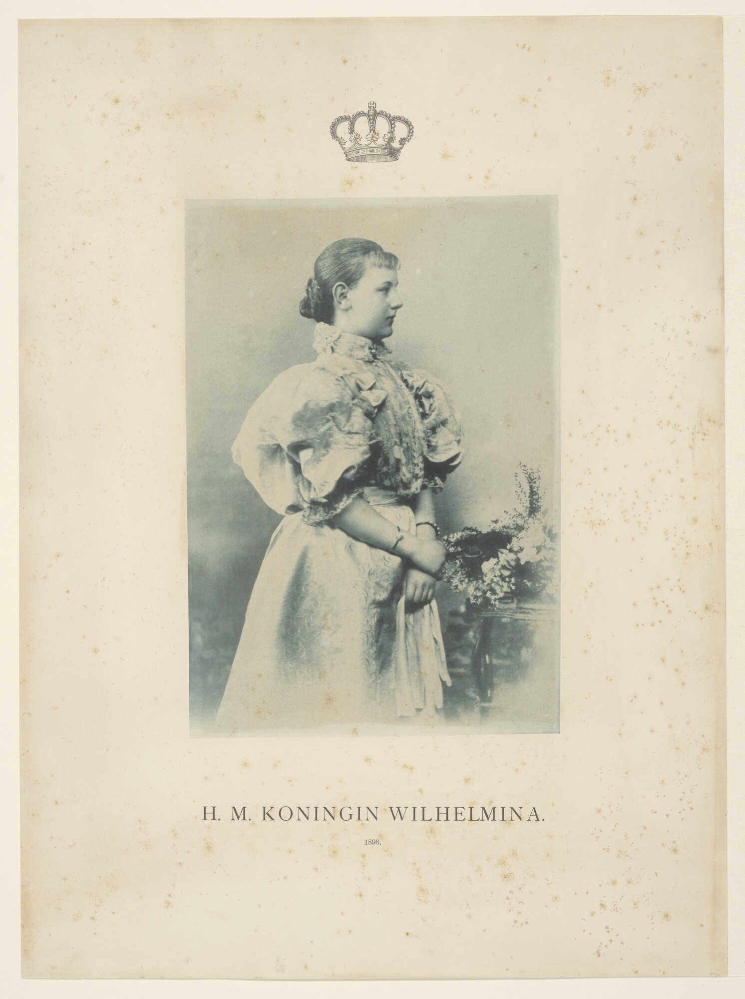 B.0190 [nr 0004]; Portret van koningin Wilhelmina; prent