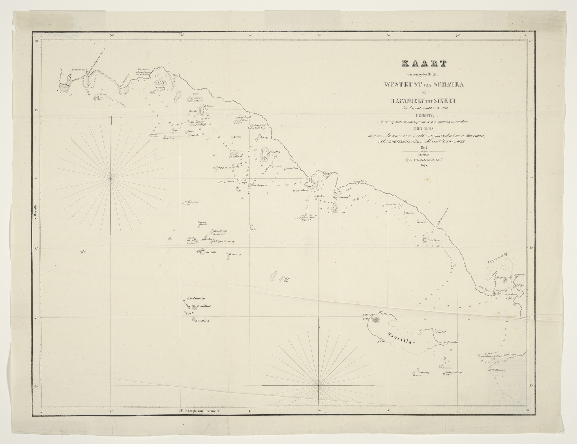 A.3845(01)100; Met de hand gekleurde Kaart van Peru; zeekaart