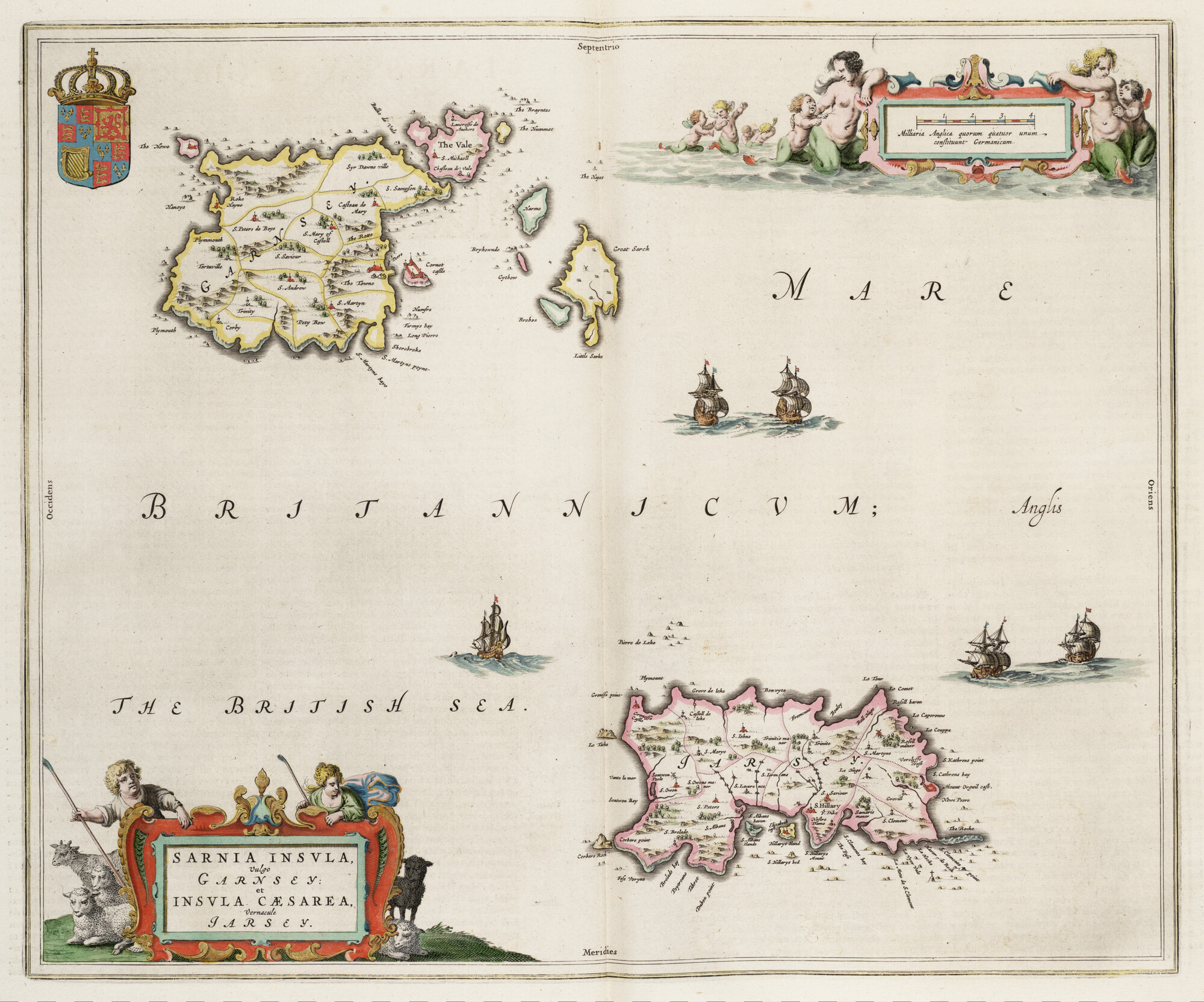 S.1034(04) [kaart 062]; Kaart van de Kanaaleilanden Guernsey en Jersey; landkaart