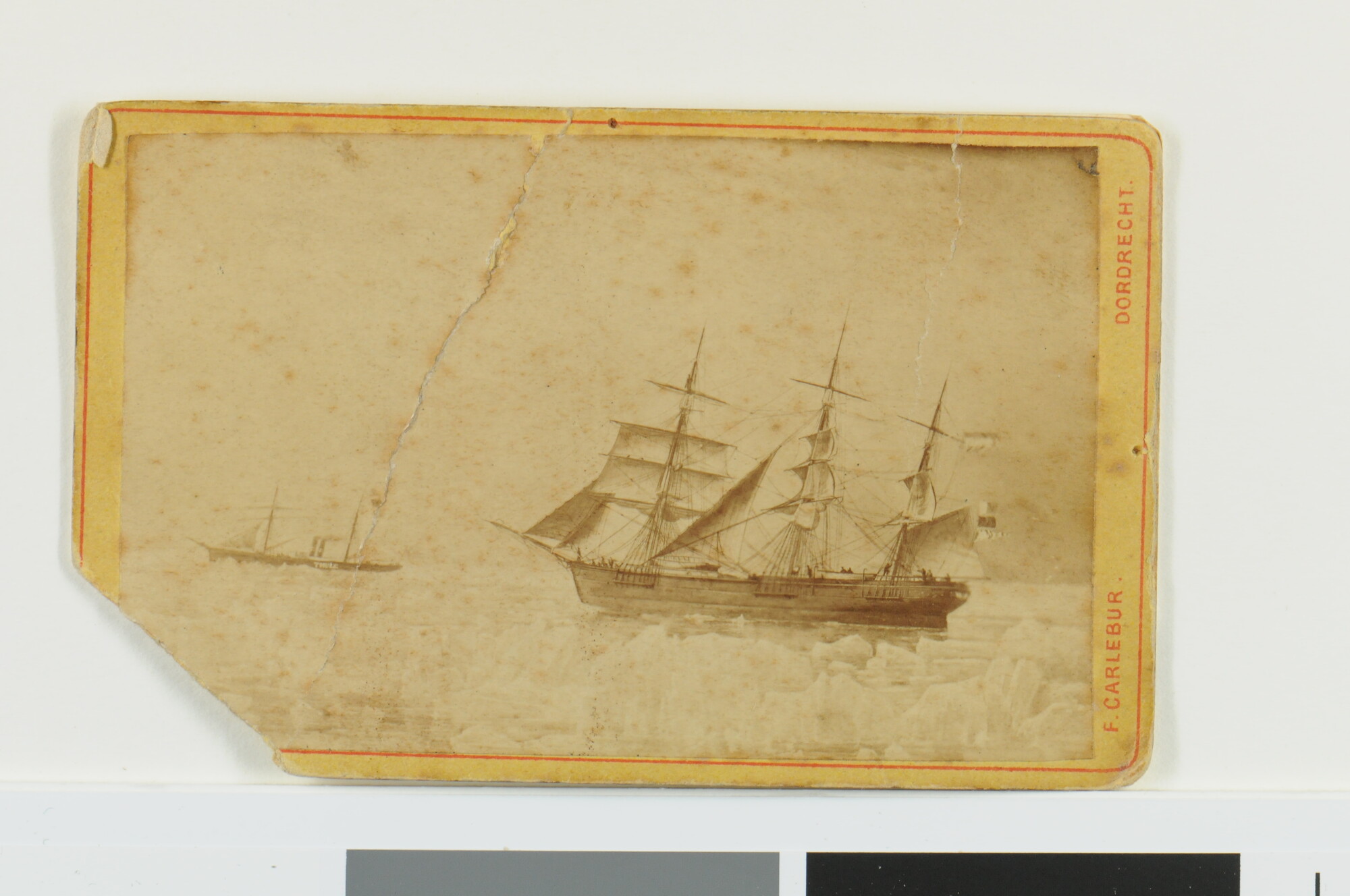 S.1555(32)14; Foto naar een door Carlebur in opdracht van de reders vervaardigd schilderij van het barkschip Adriana (ex L.R.C; foto