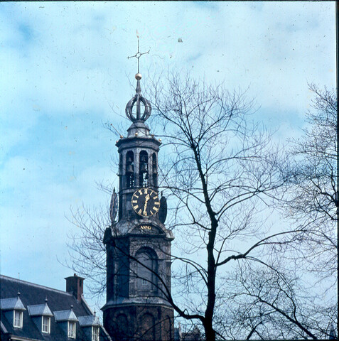 S.9100(3782); Stadsgezicht te Amsterdam Dia van de Munttoren; diapositief