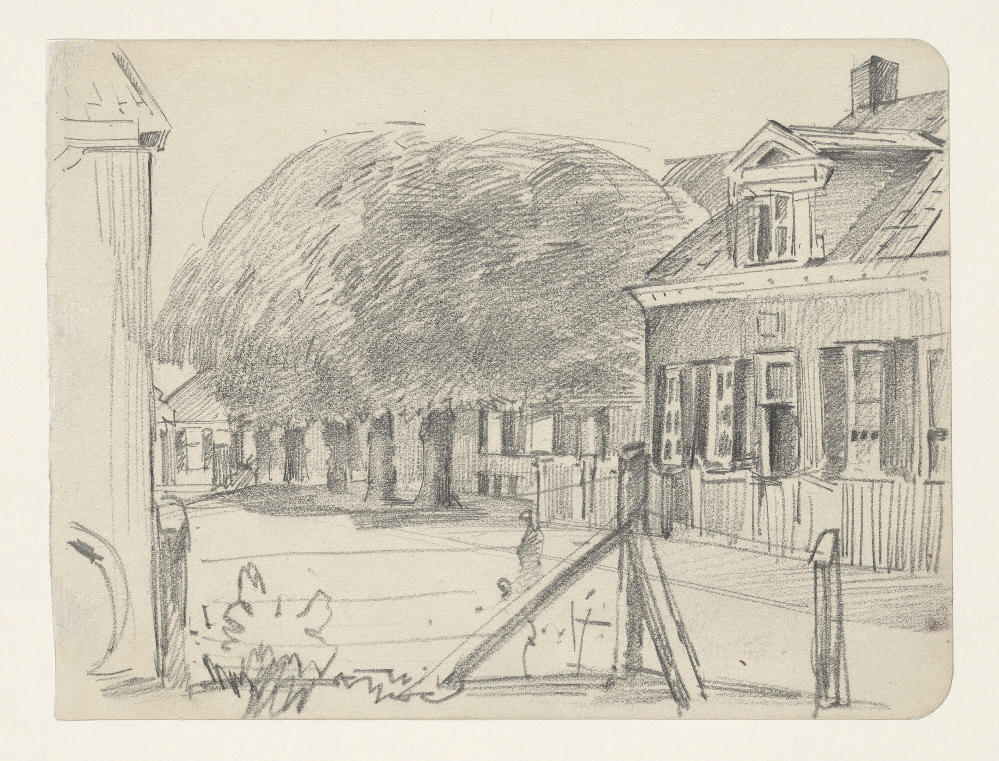 A.5614(21); Een straatje te Elburg; tekening