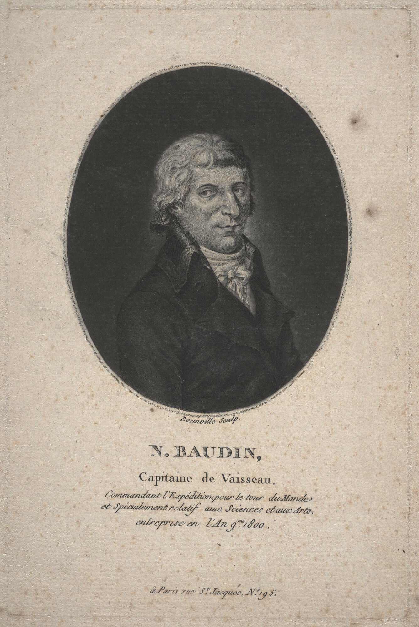 A.0075(065); Portret van N. Baudin; prent