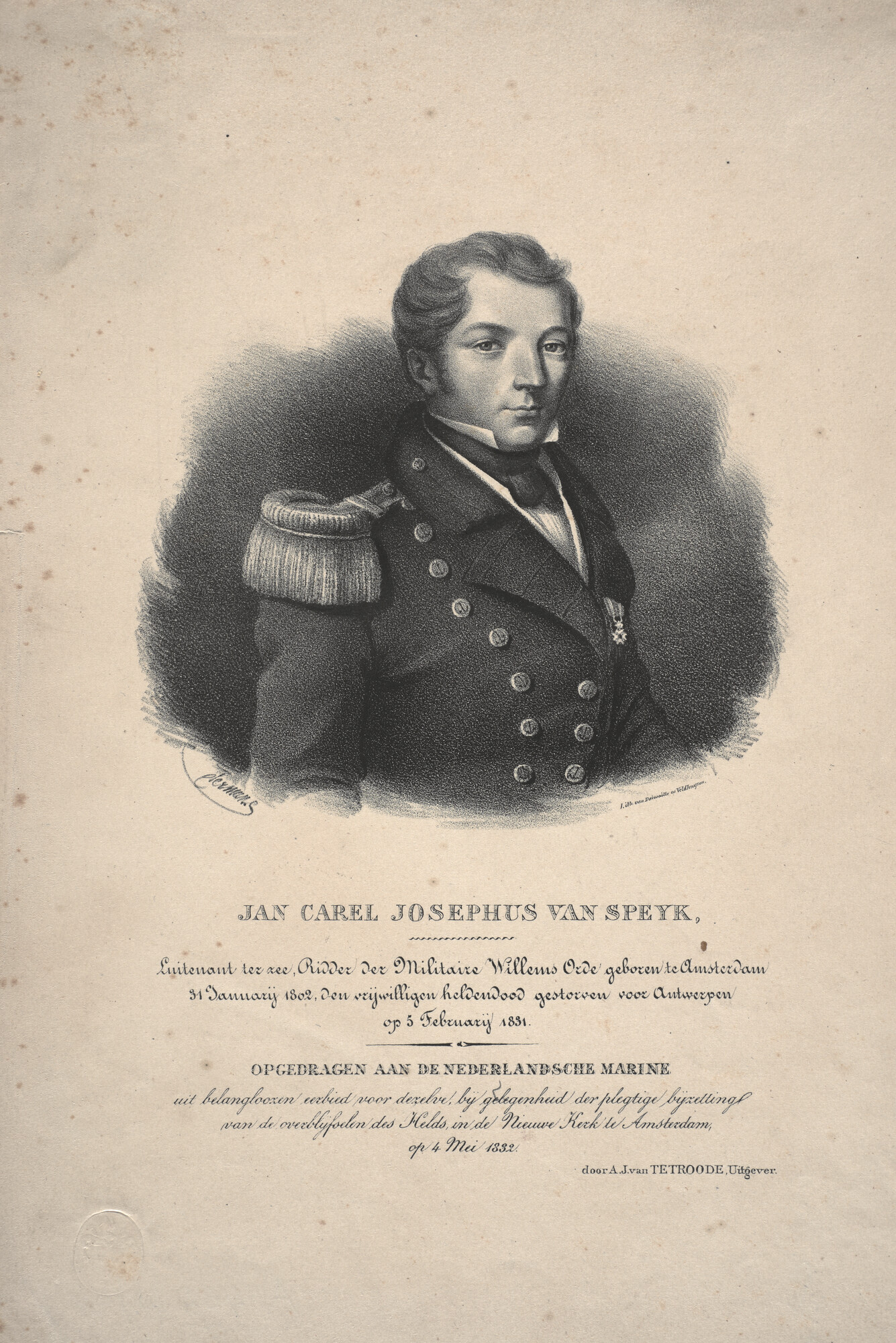 A.0482(03)44; Portret van J.C.J. van Speyk; prent