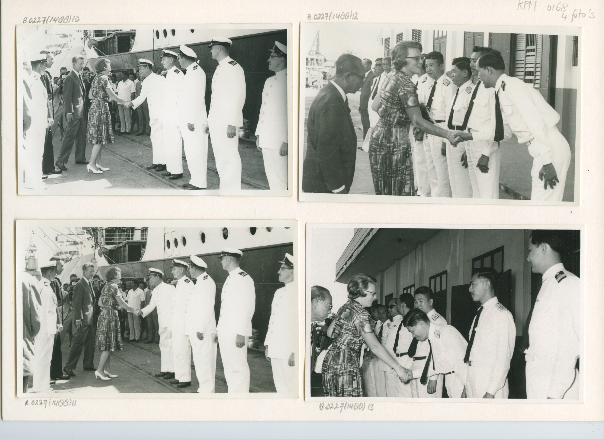 B.0227(1488)11; Foto van het bezoek van prinses Beatrix aan ms. Houtman in de haven van Bangkok; foto
