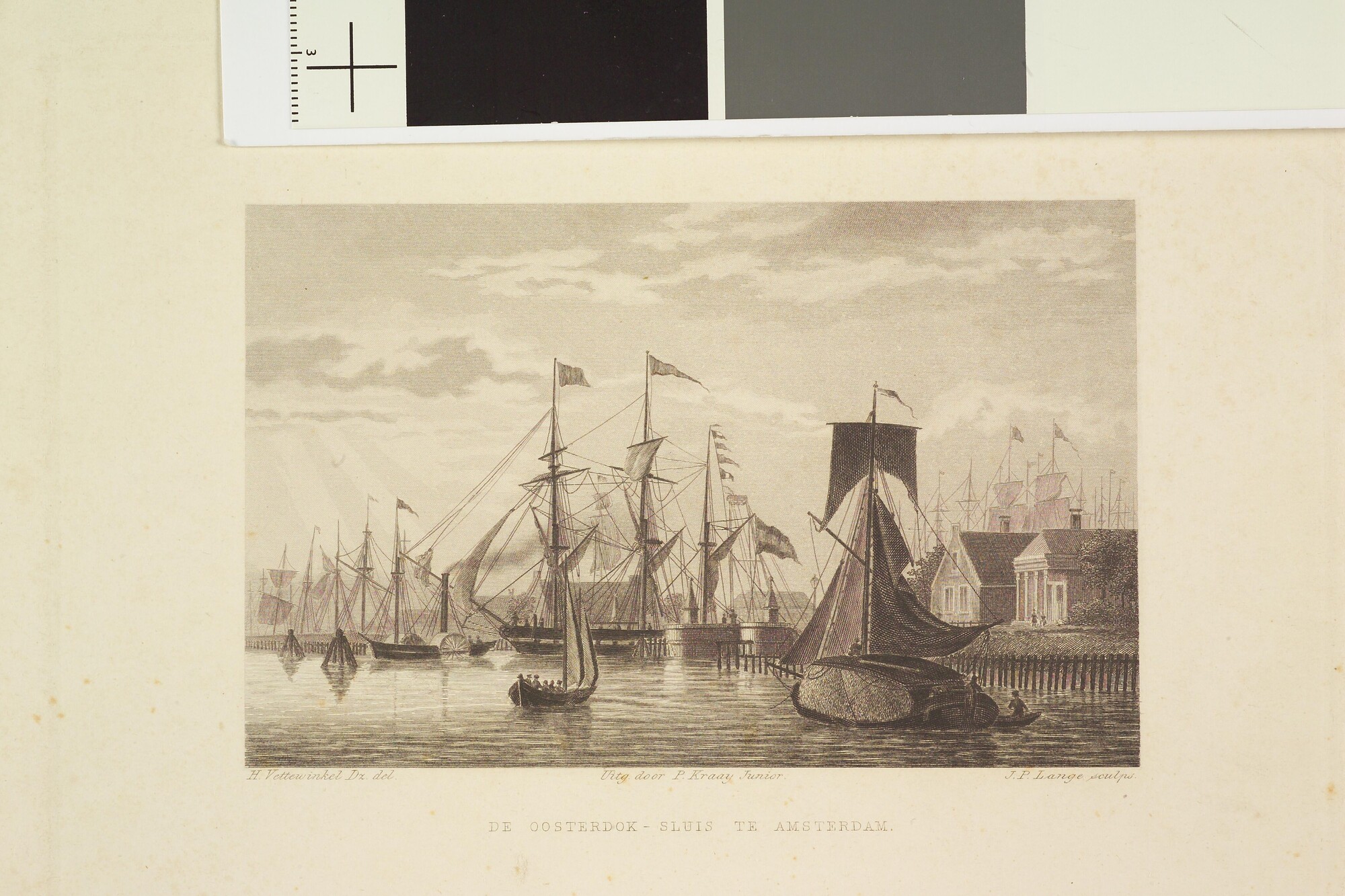 S.1892(02)17; Gezicht op de Oosterdoksluis te Amsterdam; prent