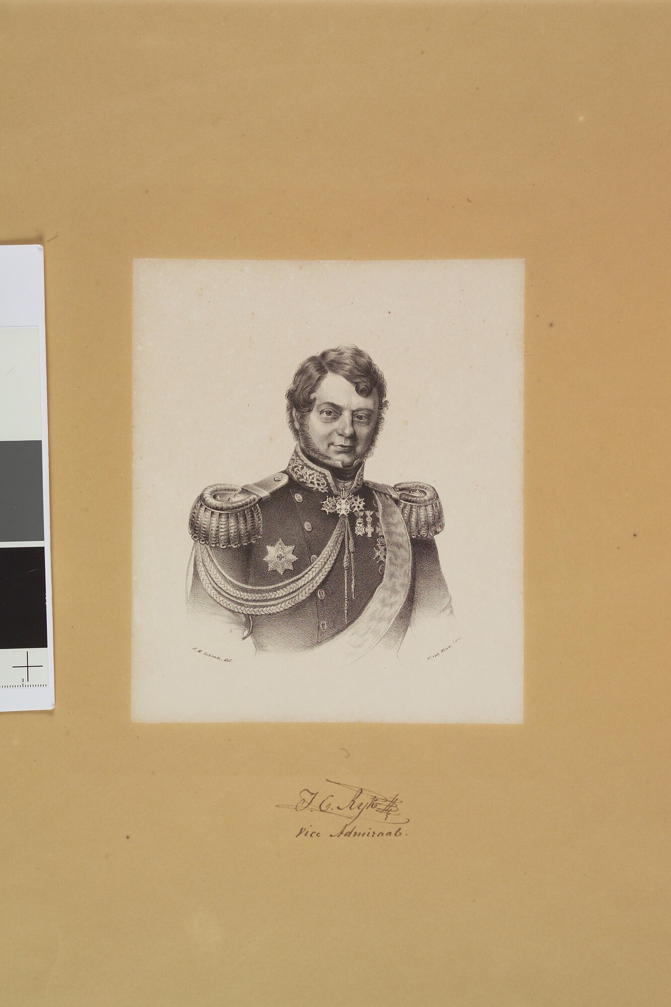 S.3315(07); Portret van Vice-Admiraal J.C. Rijk; prent