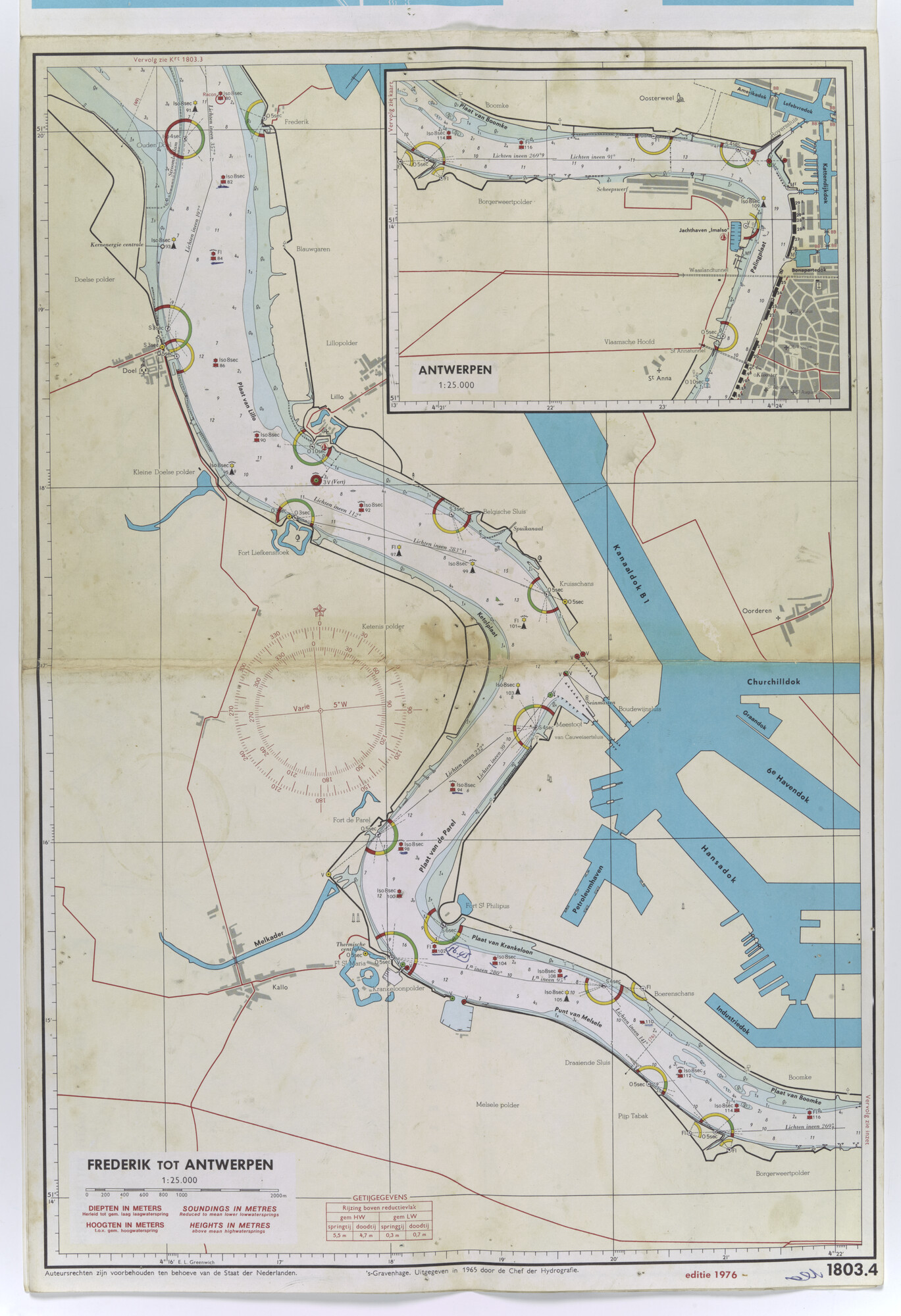 2015.4476; Kaart voor zeil- en motorjachten: Westerschelde (Vlissingen tot Antwerpen); kaart
