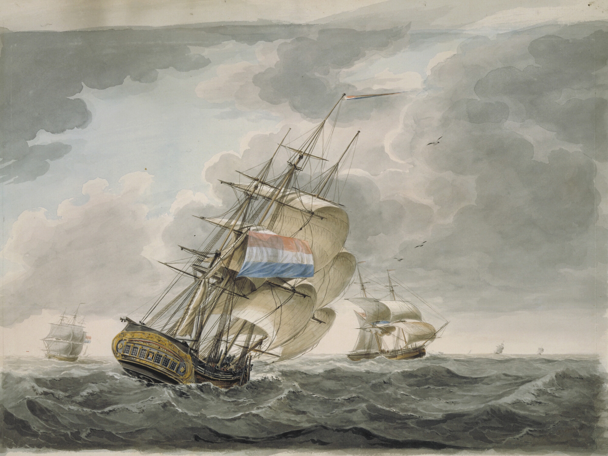 A.1751(01); Het koopvaardijfregat 'De Zeeuw'; tekening