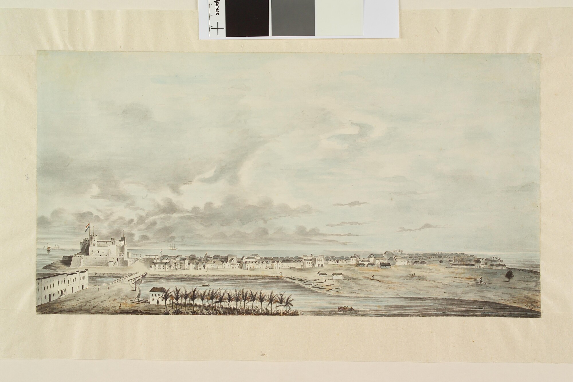 S.1931(10); Gezicht op het kasteel St. George d'Elmina; tekening