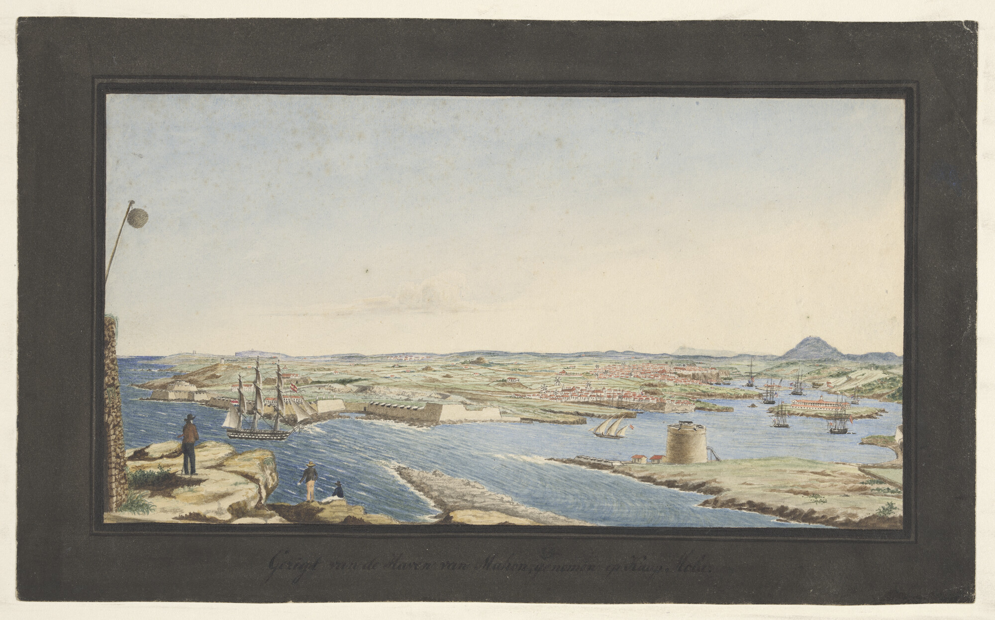 A.1361(22) [nr 0001]; De haven van Port Mahon; tekening