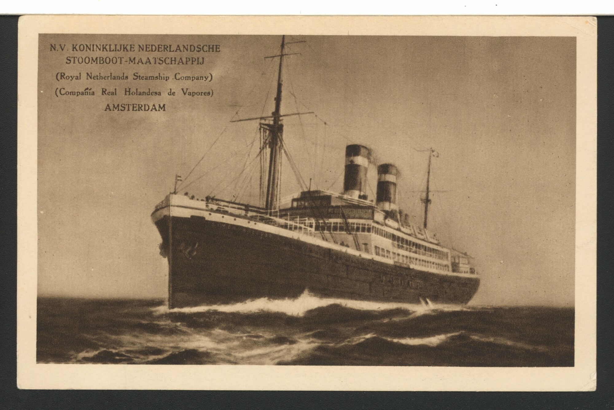 A.4509(165); Artist's impression van het passagiersschip ss. 'Simon Bolivar' van de; prentbriefkaart