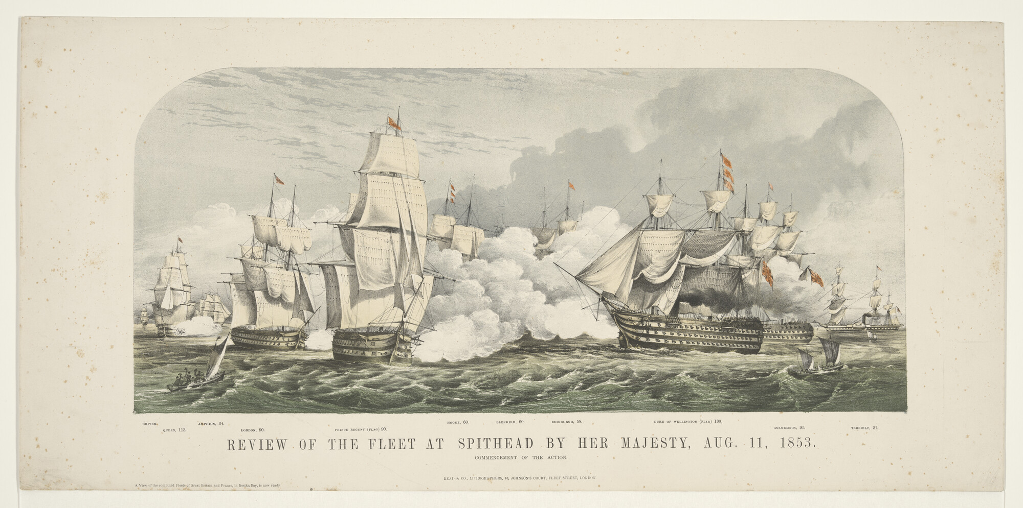 A.2275(15) [nr 0002]; Grote vlootrevue bij Spithead op 11 augustus 1853; prent
