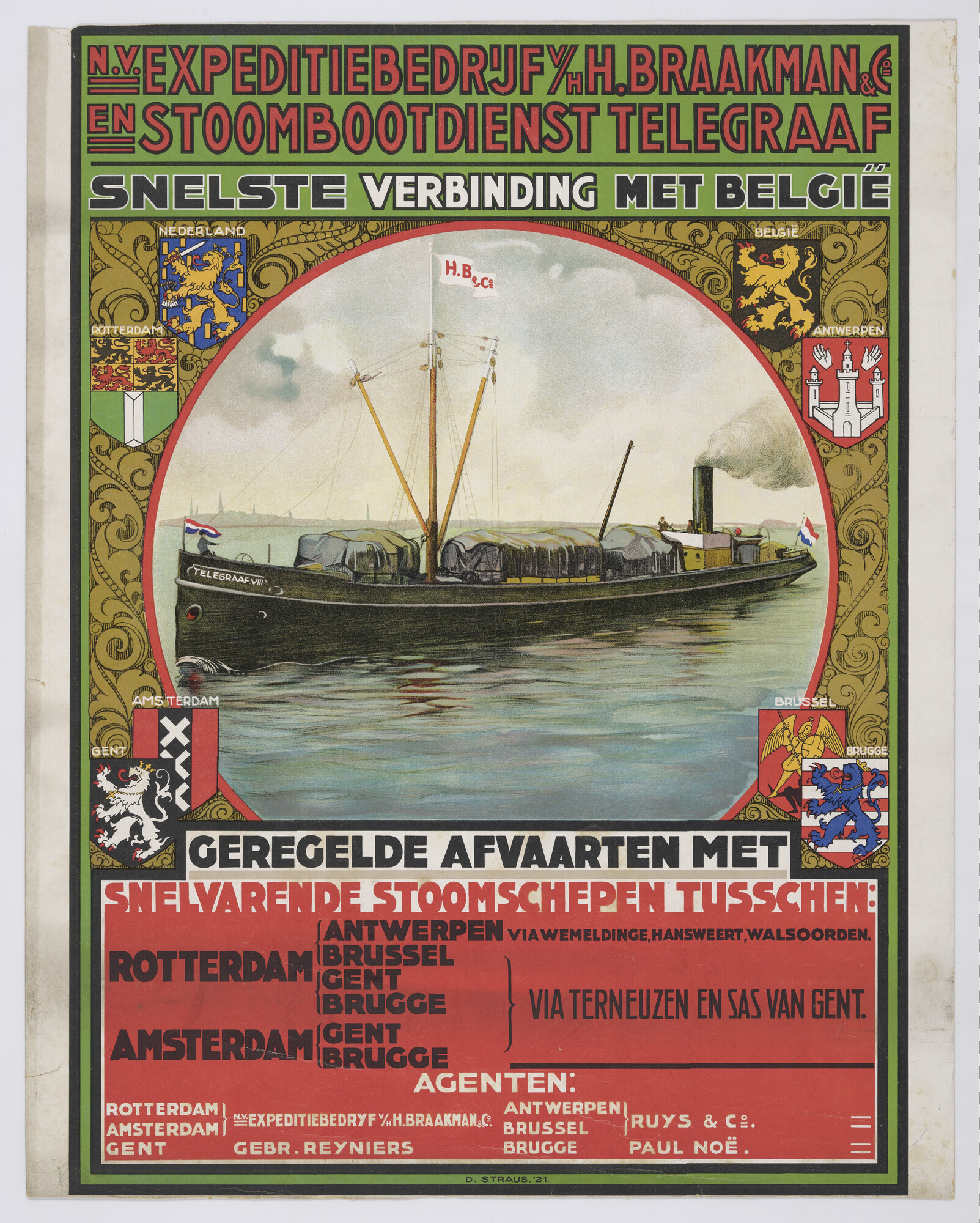 1989.0431; Affiche van het Expeditiebedrijf v/h H. Braakman & Co; affiche
