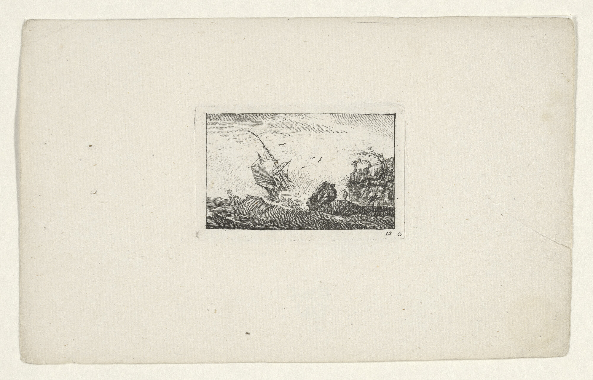 A.0132(02)12-12; Uit de serie 'Diverses manoeuvres des V.aux', Cahier VI, nummer 12; prent