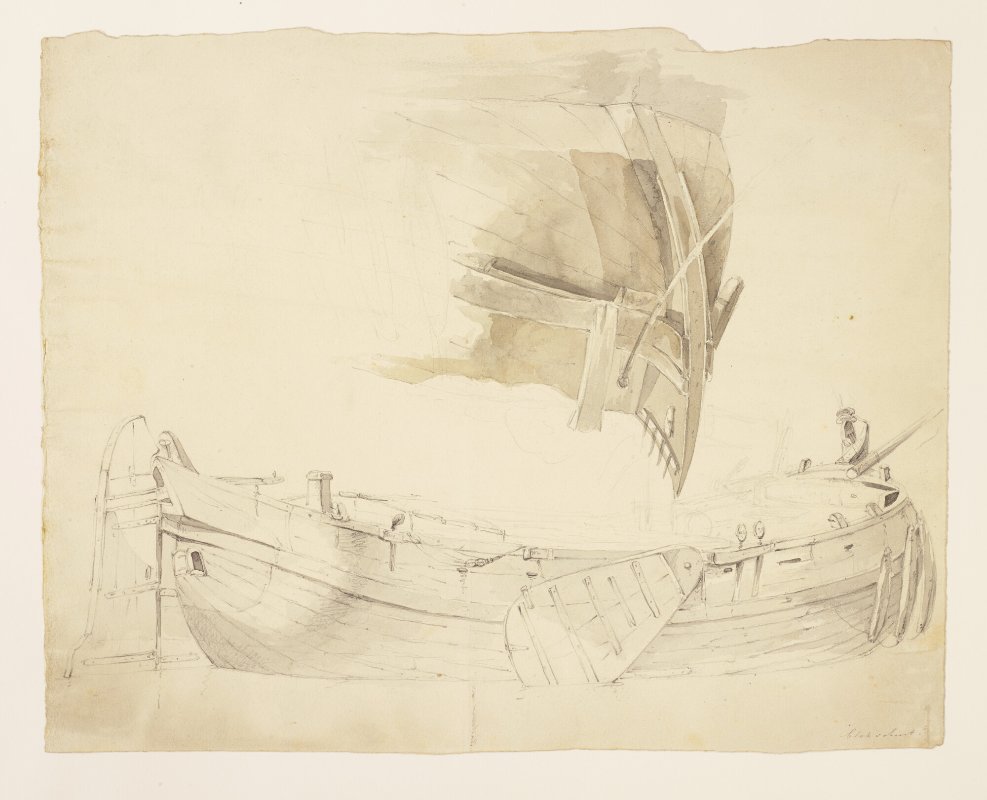 A.0151(124); Een Tjalk; tekening