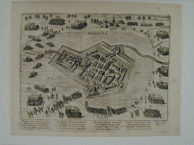 A.0145(027)350; Bredevoort door de Spanjaarden verrast, doch niet genomen, maart 1606; prent