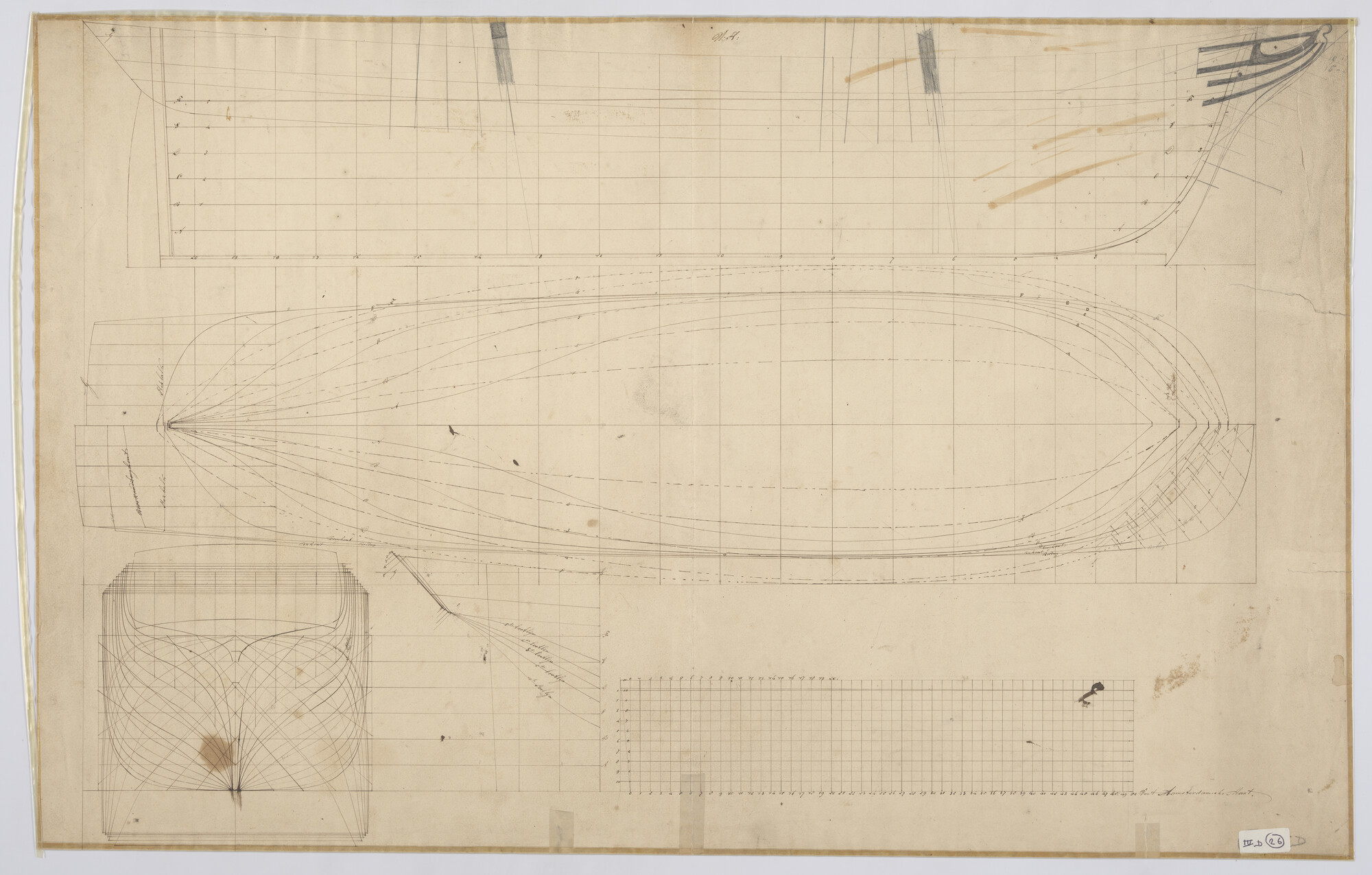 S.0678(04)06; Lijnenplan van een brik; technische tekening