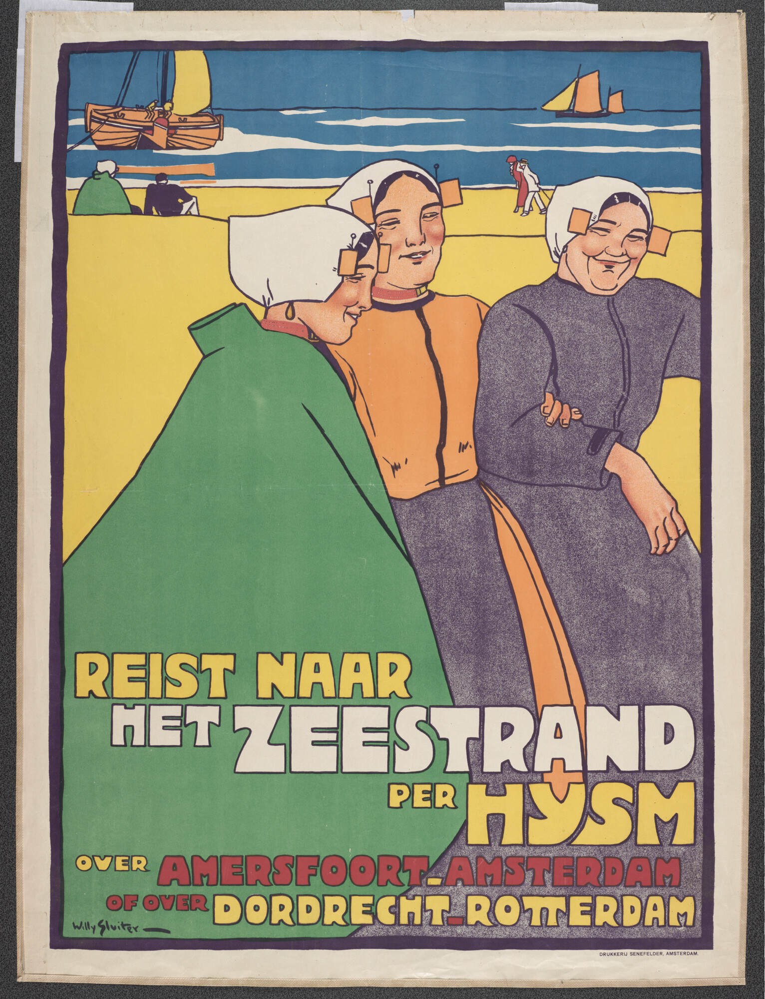 S.6762(05); Met de HYSM naar het zeestrand; affiche