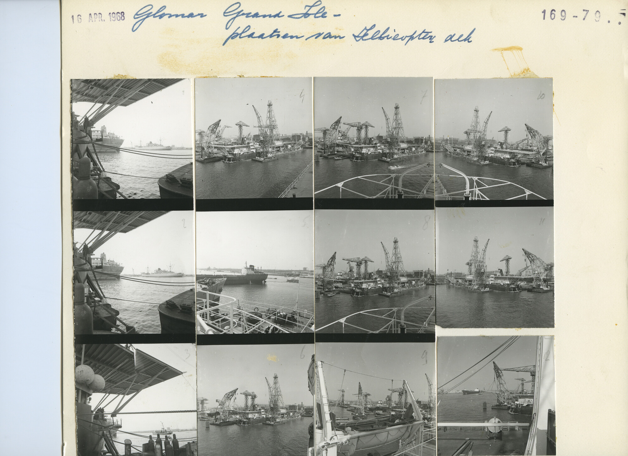 S.5444(4887)11; Foto van het aanbrengen van een helikopterdek op en het schoonmaken van de huid van de Glomar Grand Isle bij de NDSM; foto