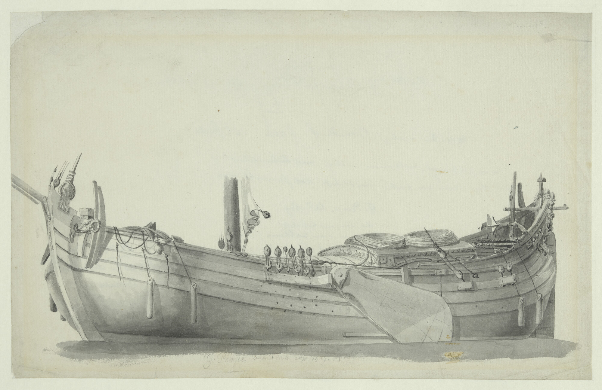 A.0149(0220); Tekening van een boeier; tekening