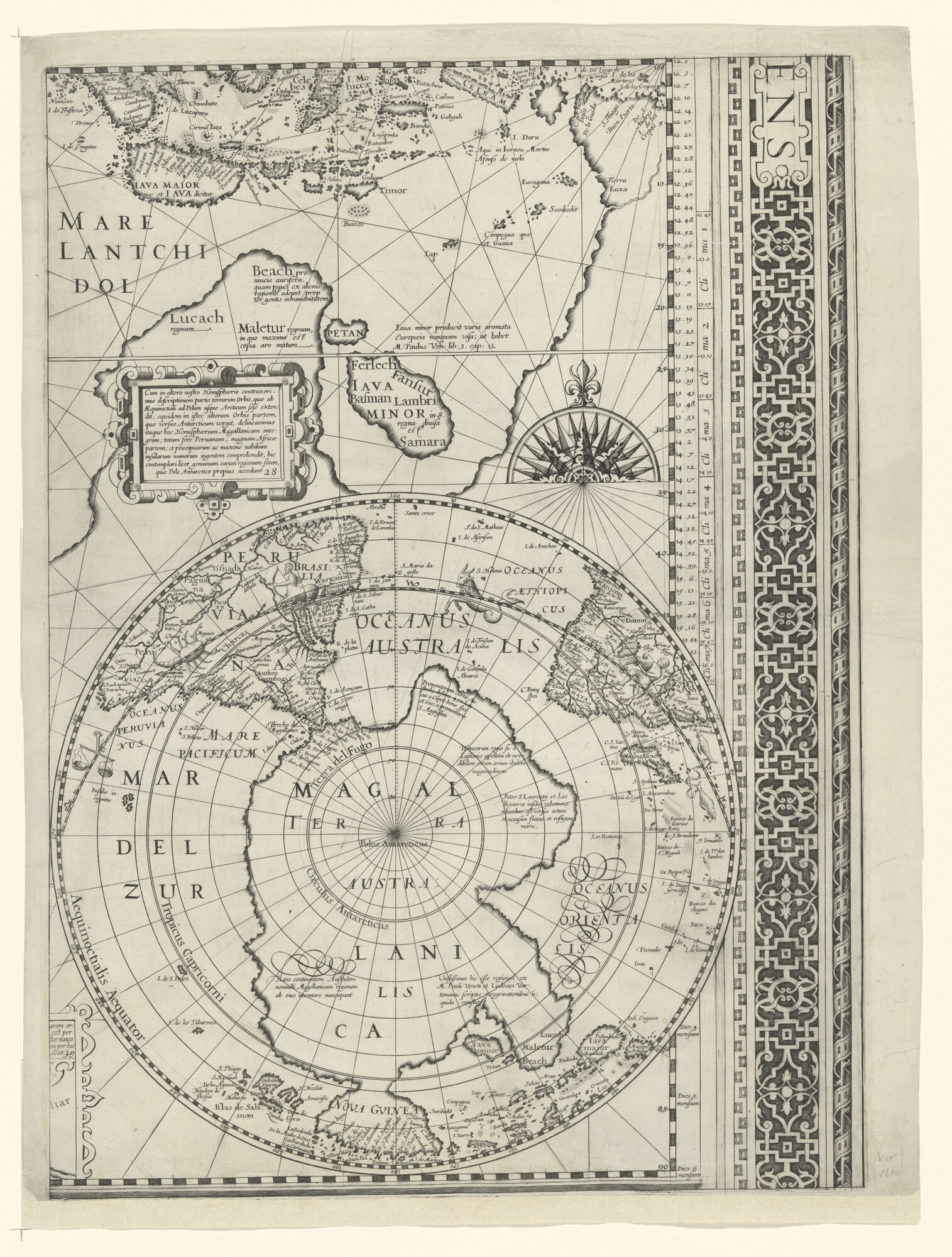 A.0145(211)020; Blad van tweede druk van wereldkaart van Petrus Plancius; wereldkaart