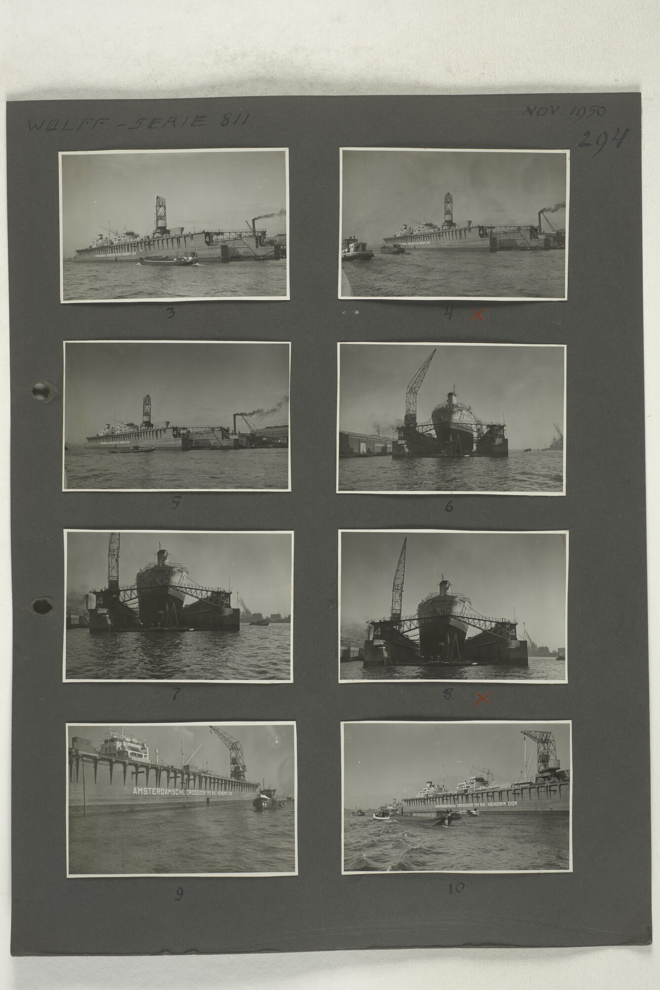 1998.2181; Omslag met een grote hoeveelheid proef foto's gemaakt in opdracht van de Gemeente Handelsinrichtingen en de Vereniging "de Amsterdamsche Haven" te Amsterdam.; omslag