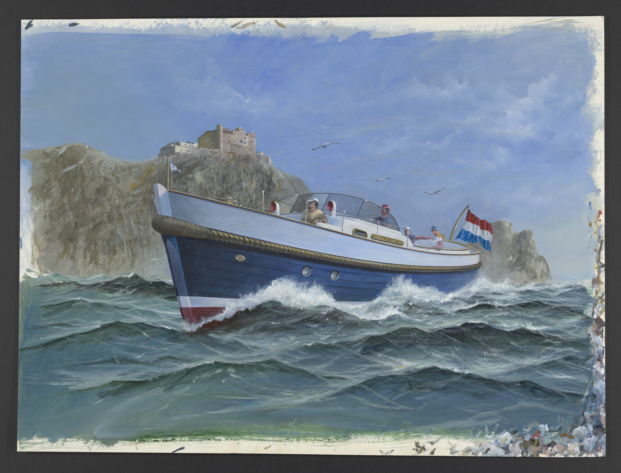 2022.0033; Artist's impression van een motorsloep type Van Wijk; tekening