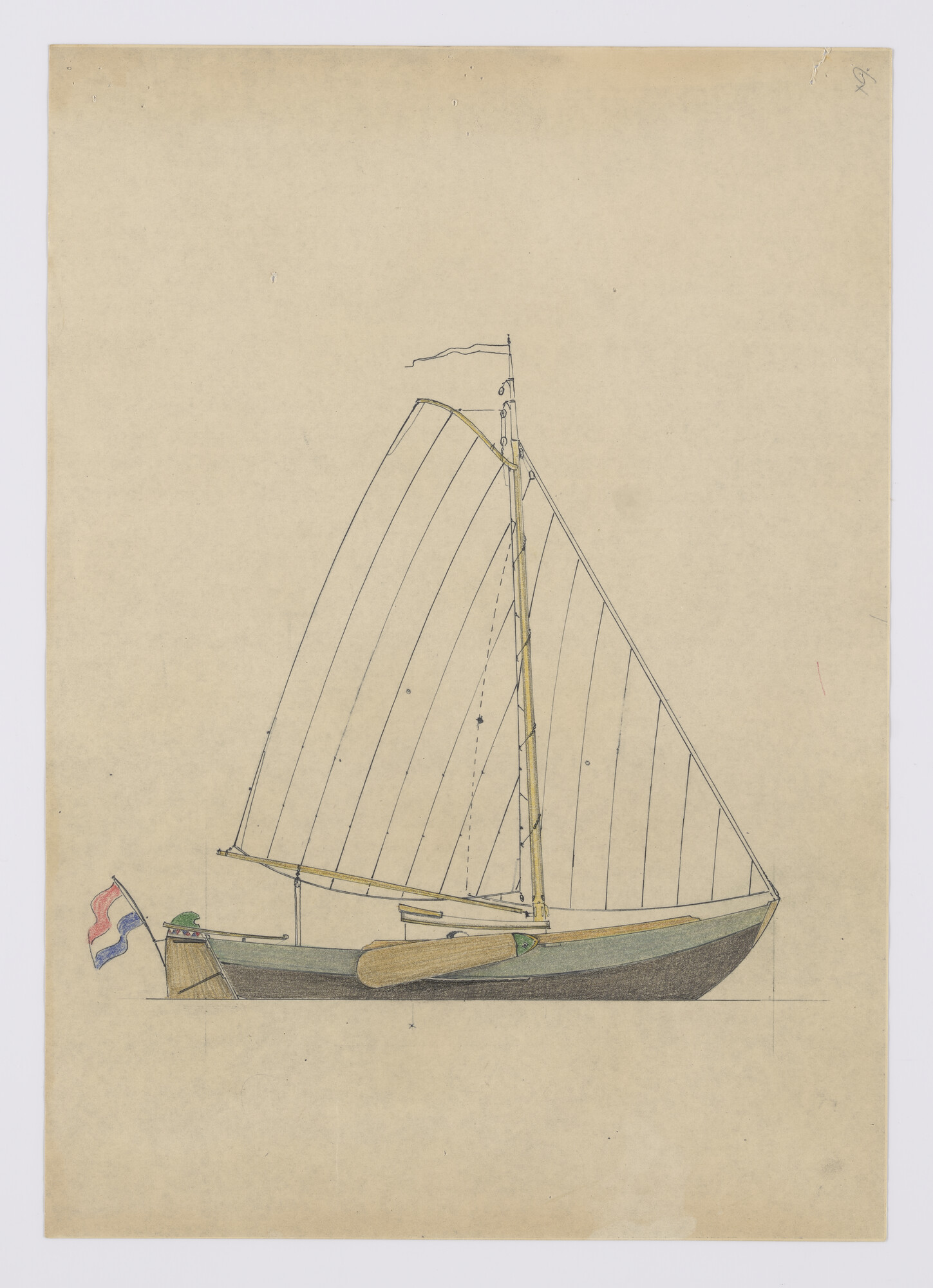 2012.0485; Algemeen plan van een zeeschouw van 8.00 m; technische tekening