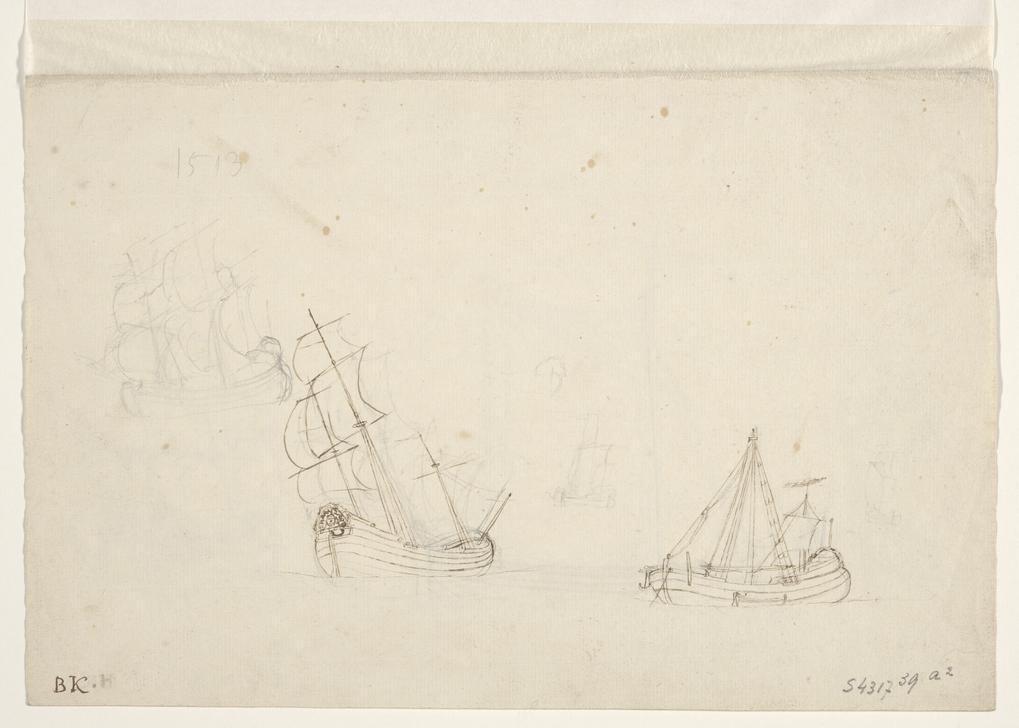 S.4317(39)a2; Diverse studies van schepen; tekening