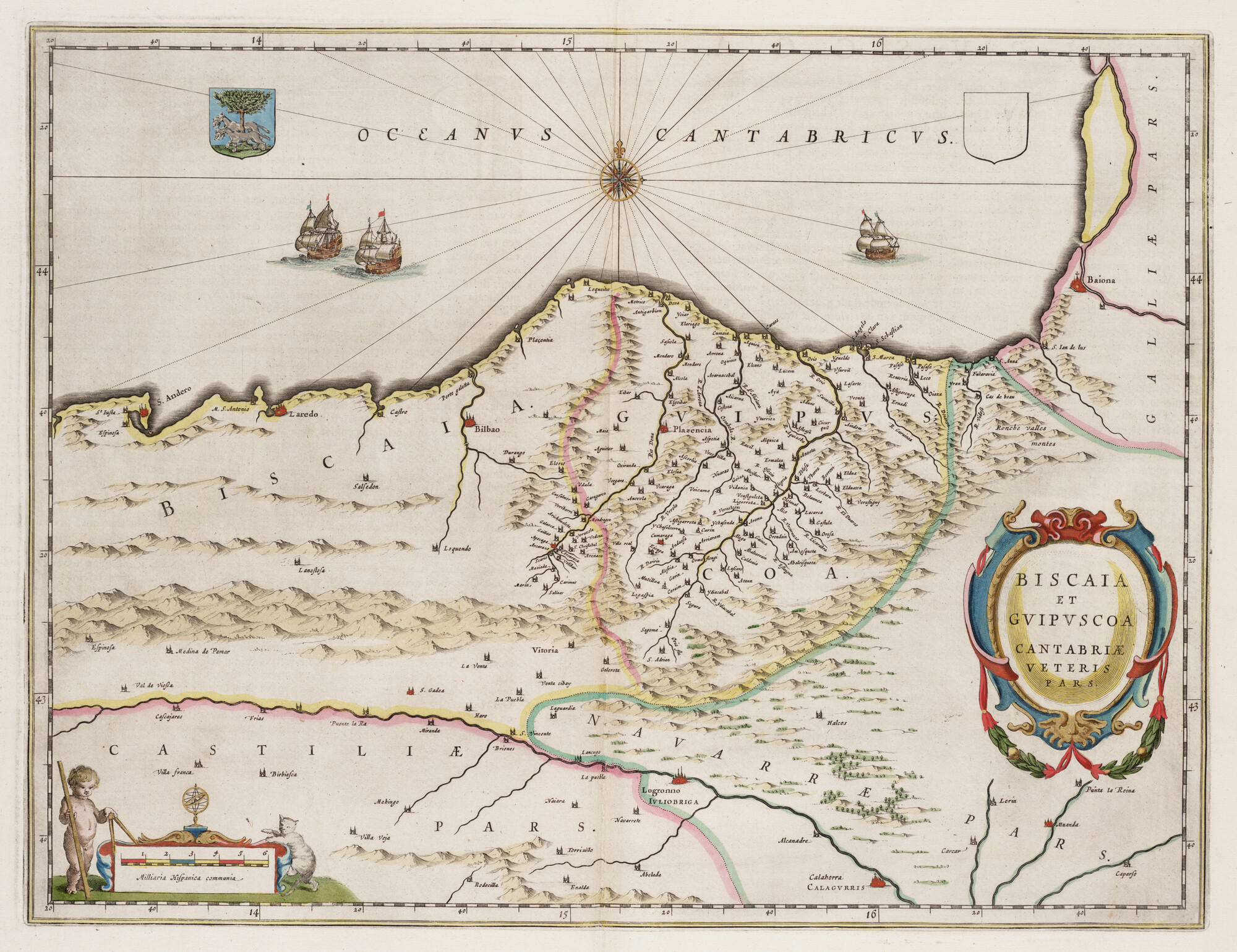 S.1034(08) [kaart 013]; Kaart van Viscaya en Guipuzcoa; landkaart