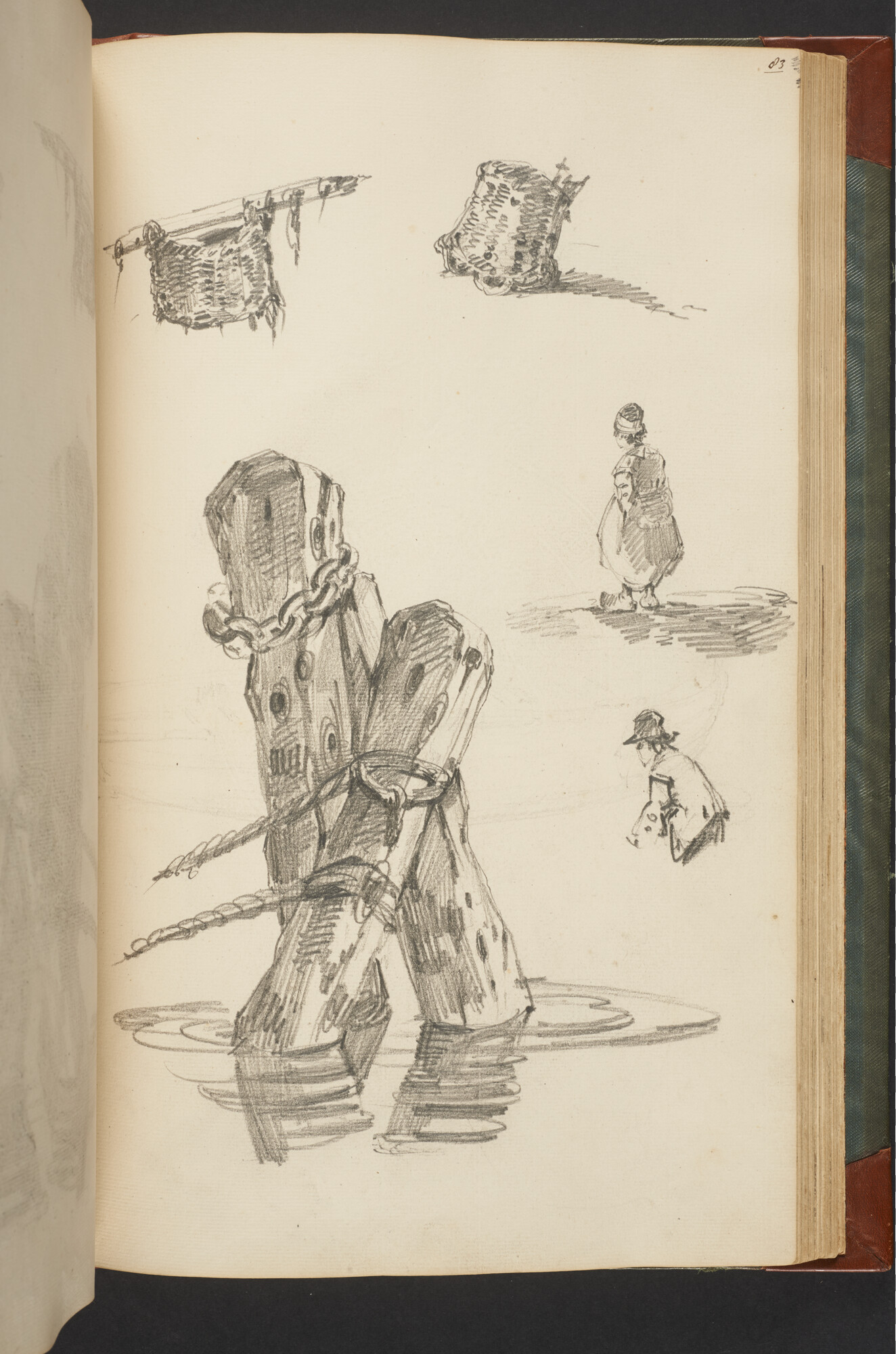 A.3222; Schetsboek met tekeningen door Albertus van Beest en Louis Meijer; schetsboek