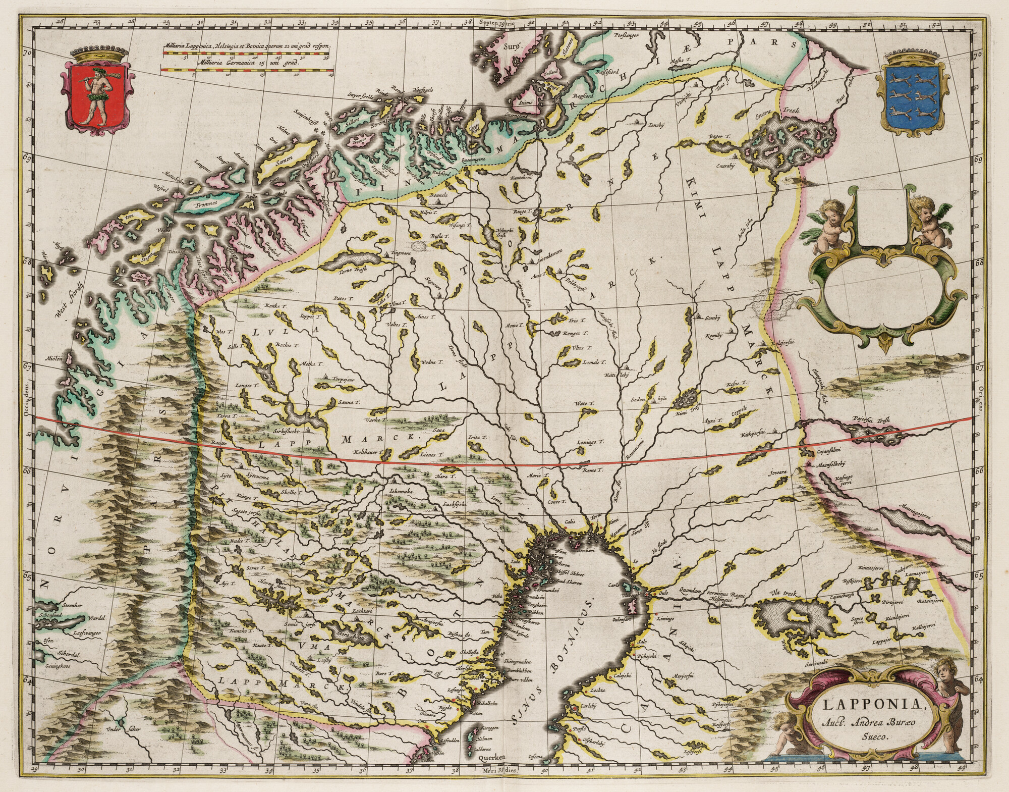 S.1034(01) [kaart 071]; Kaart van Lapland; landkaart