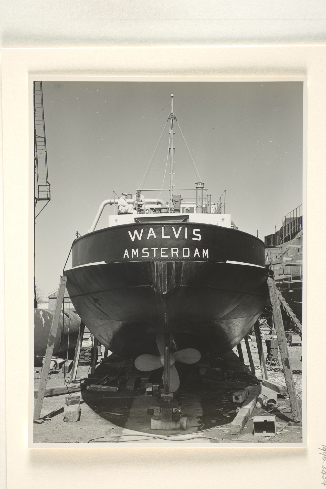 1996.3434; Foto's van de ijsbreker ms. 'Walvis' eigendom van Vereniging Algemene Scheepvaart Belangen te Amsterdam in aanbouw bij scheepswerf Verschure & Co; fotoreportage
