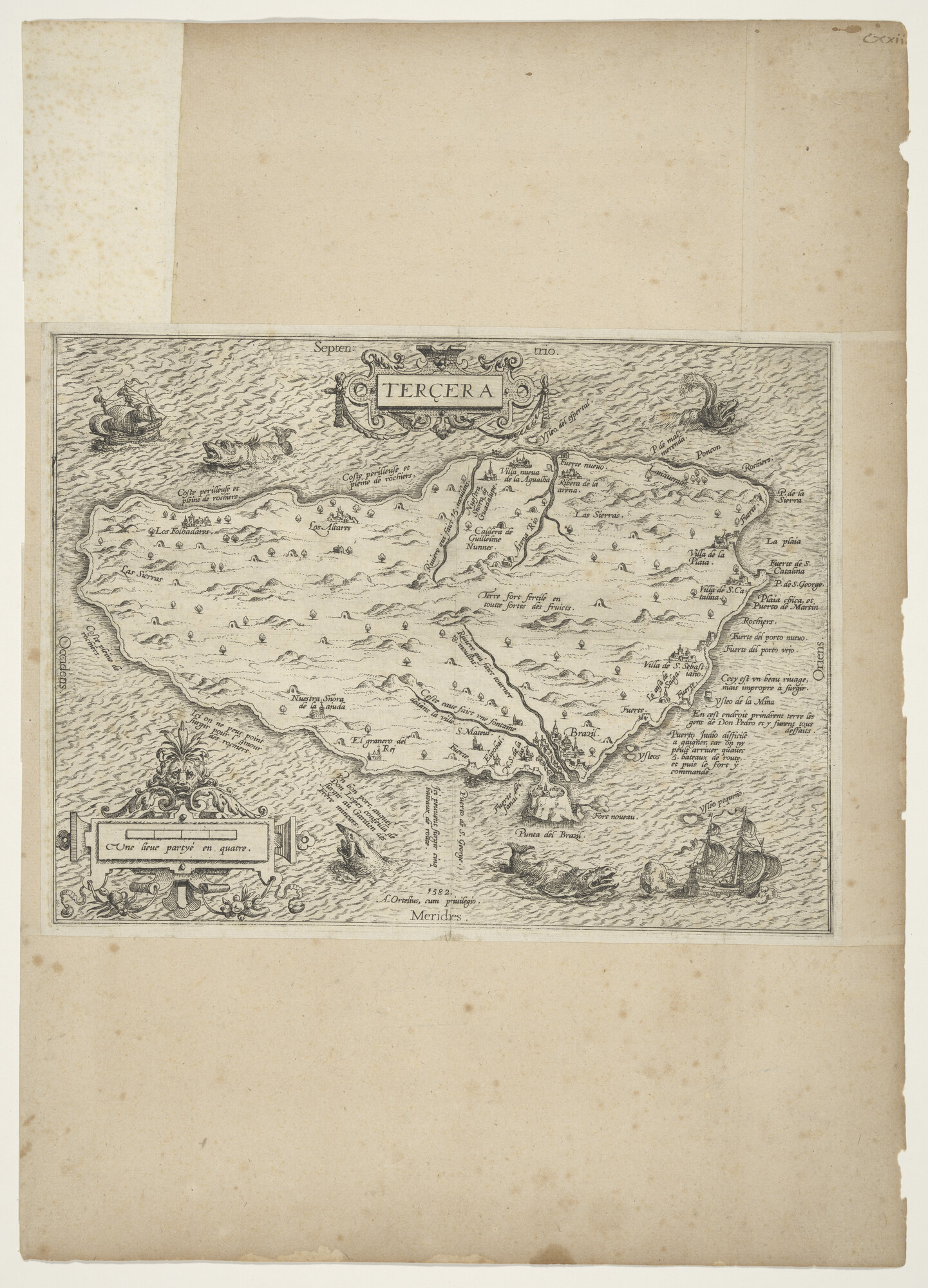 A.0145(214)04; Kaart van het eiland Terçera en de plaats Brazil; landkaart