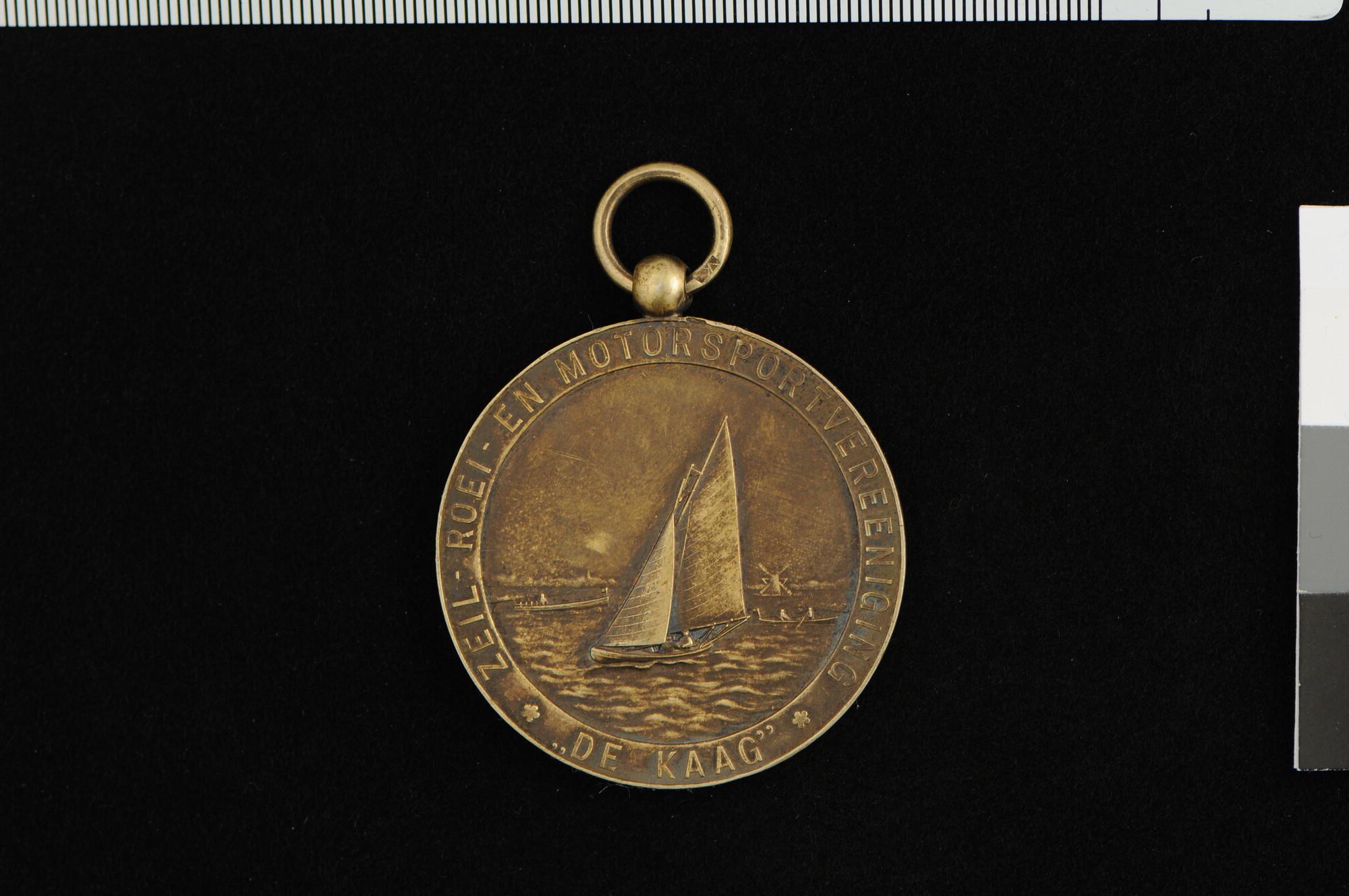 S.7284(01)40; Prijspenning van Zeil-, Roei- en Motorsportvereeniging "De Kaag", 1914; penning