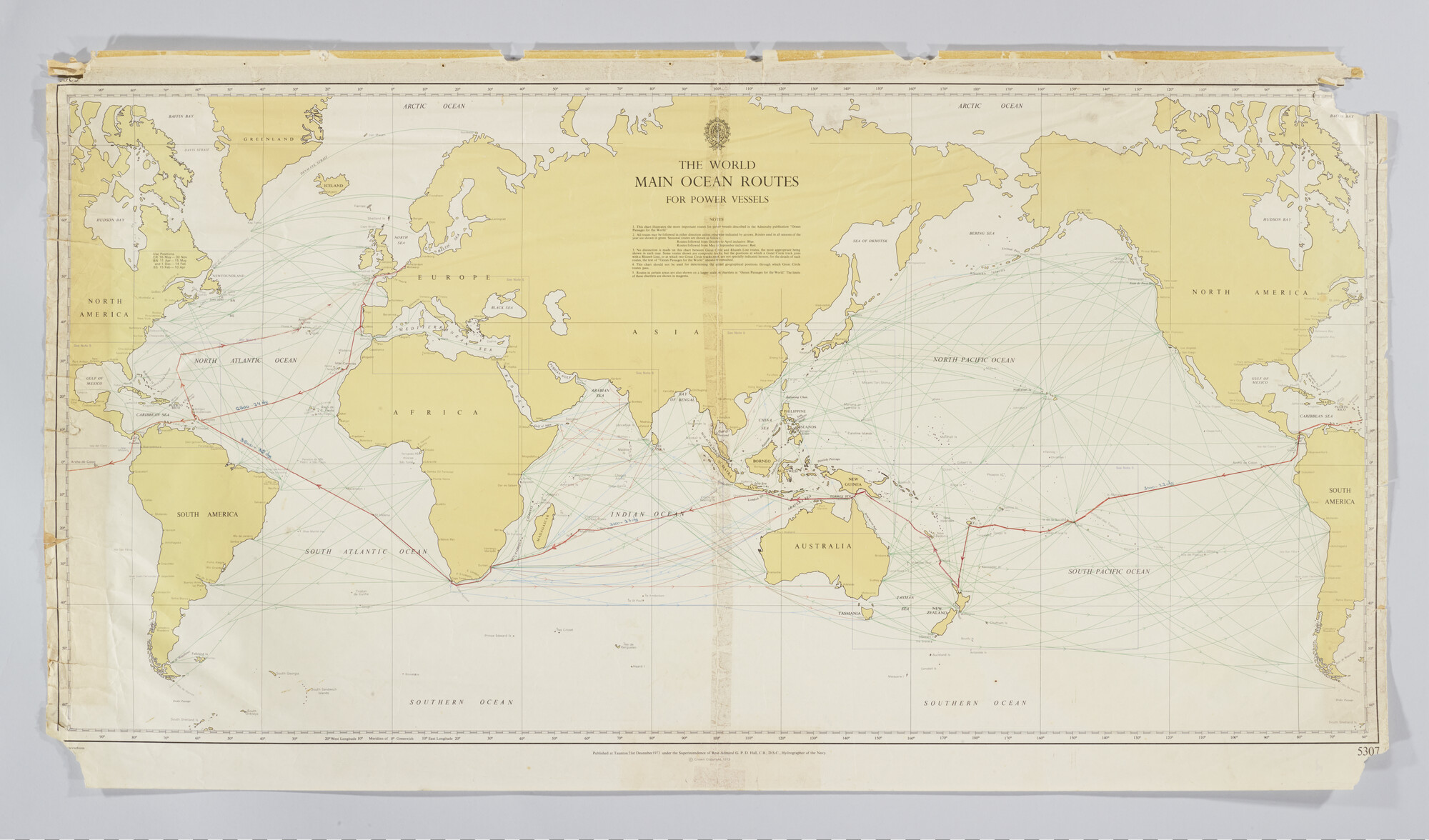 2019.1057-02; The world main ocean routes for power vessels; zeekaart