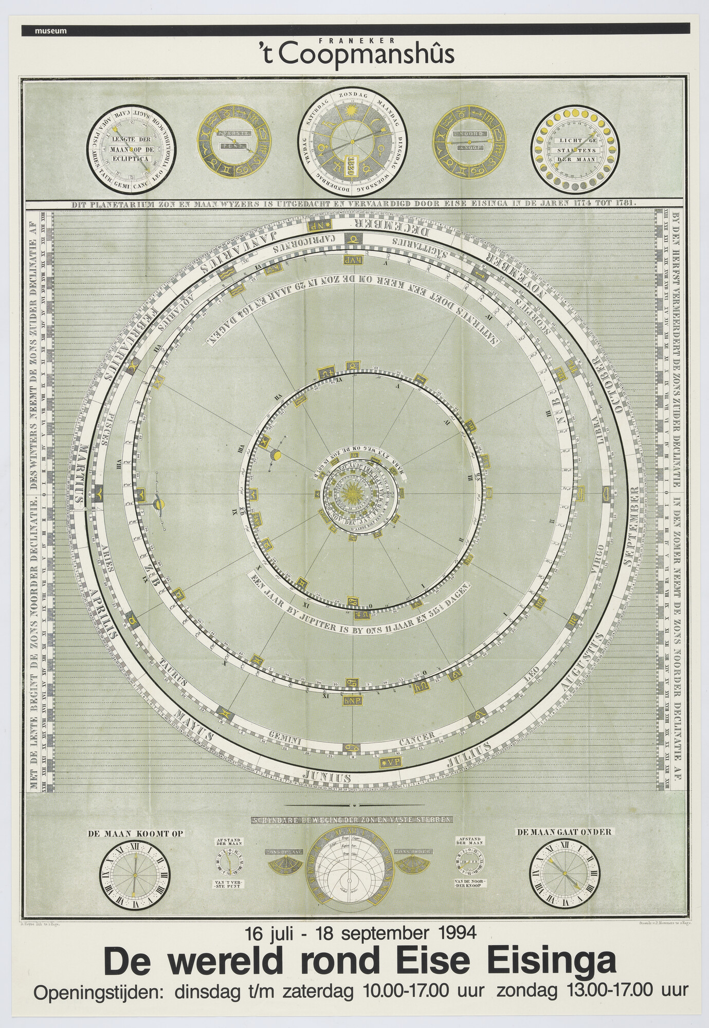 1994.5052; Affiche voor de tentoonstelling De wereld rond Eise Eisinga; affiche