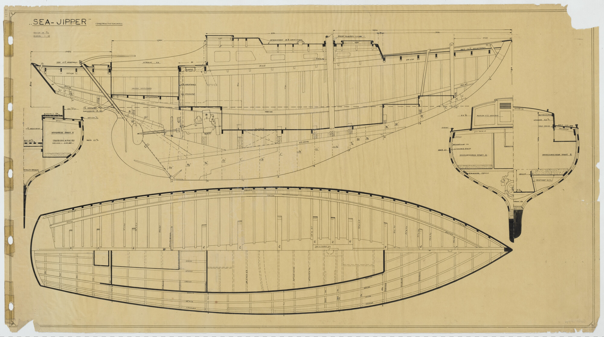 1994.4808; Constructietekening Seajipper; technische tekening