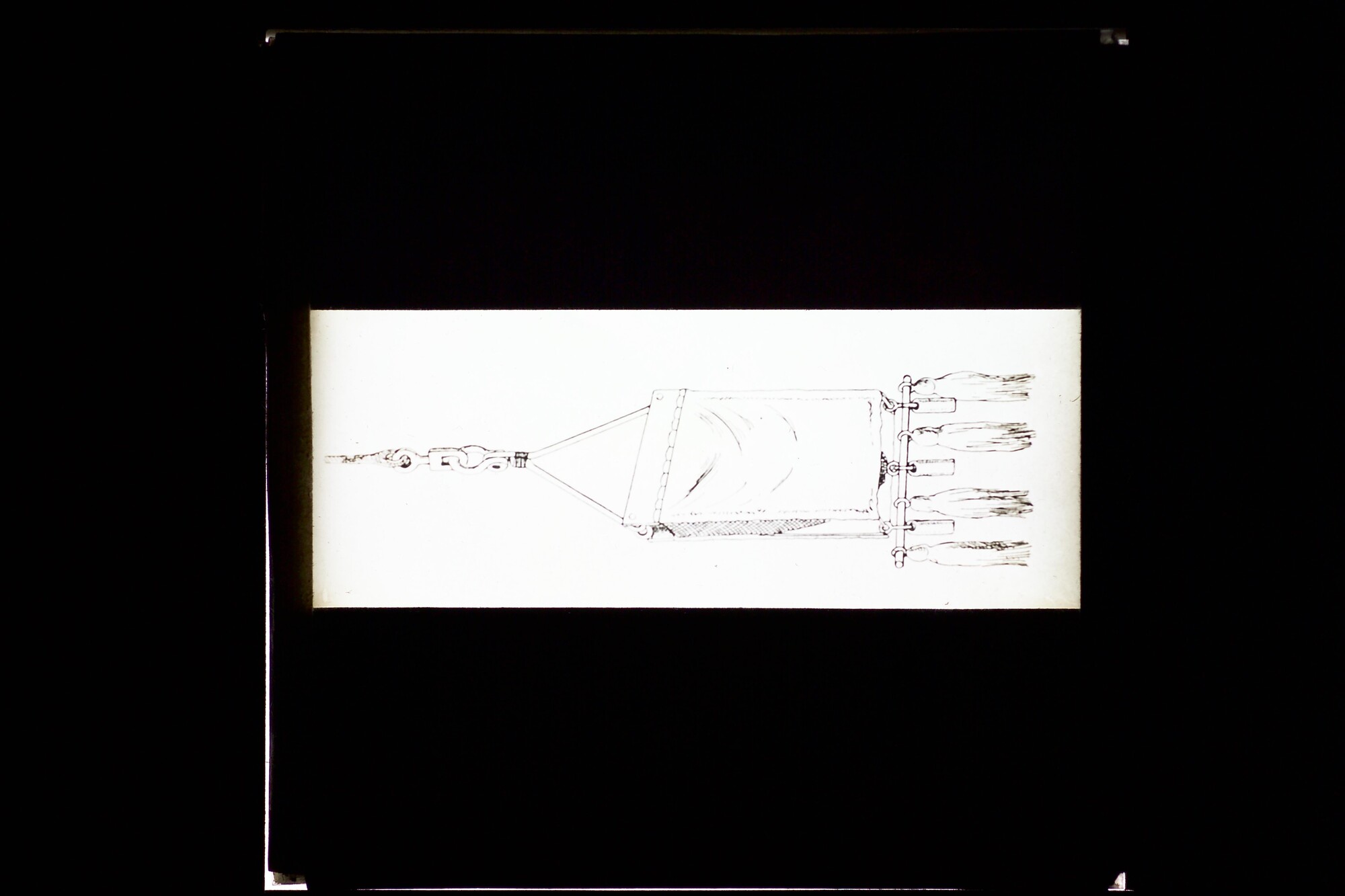 S.3319(282); Tekening van een toestel om grondmonsters op grote diepten te nemen; lantaarnplaatje