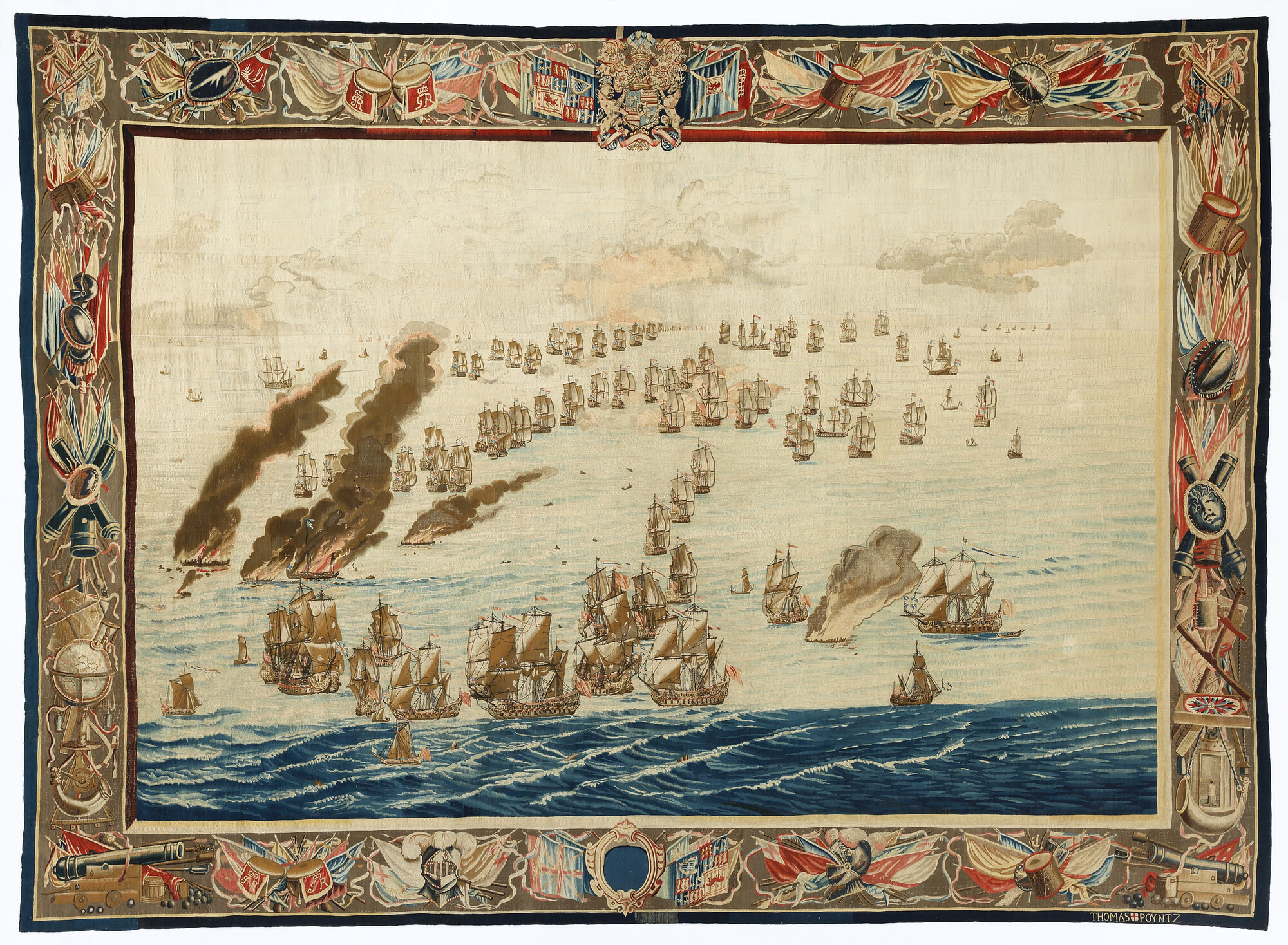 2020.0002; The Burning of the Royal James (Later in the Day); tapisserie