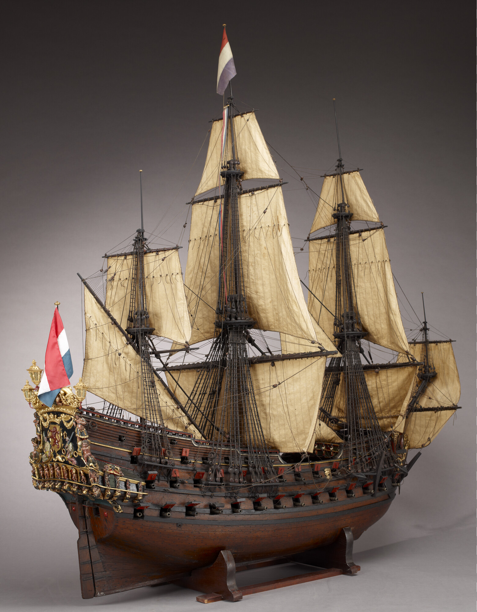 A.0115(03); Model van het oorlogsschip Hollandia; scheepsmodel