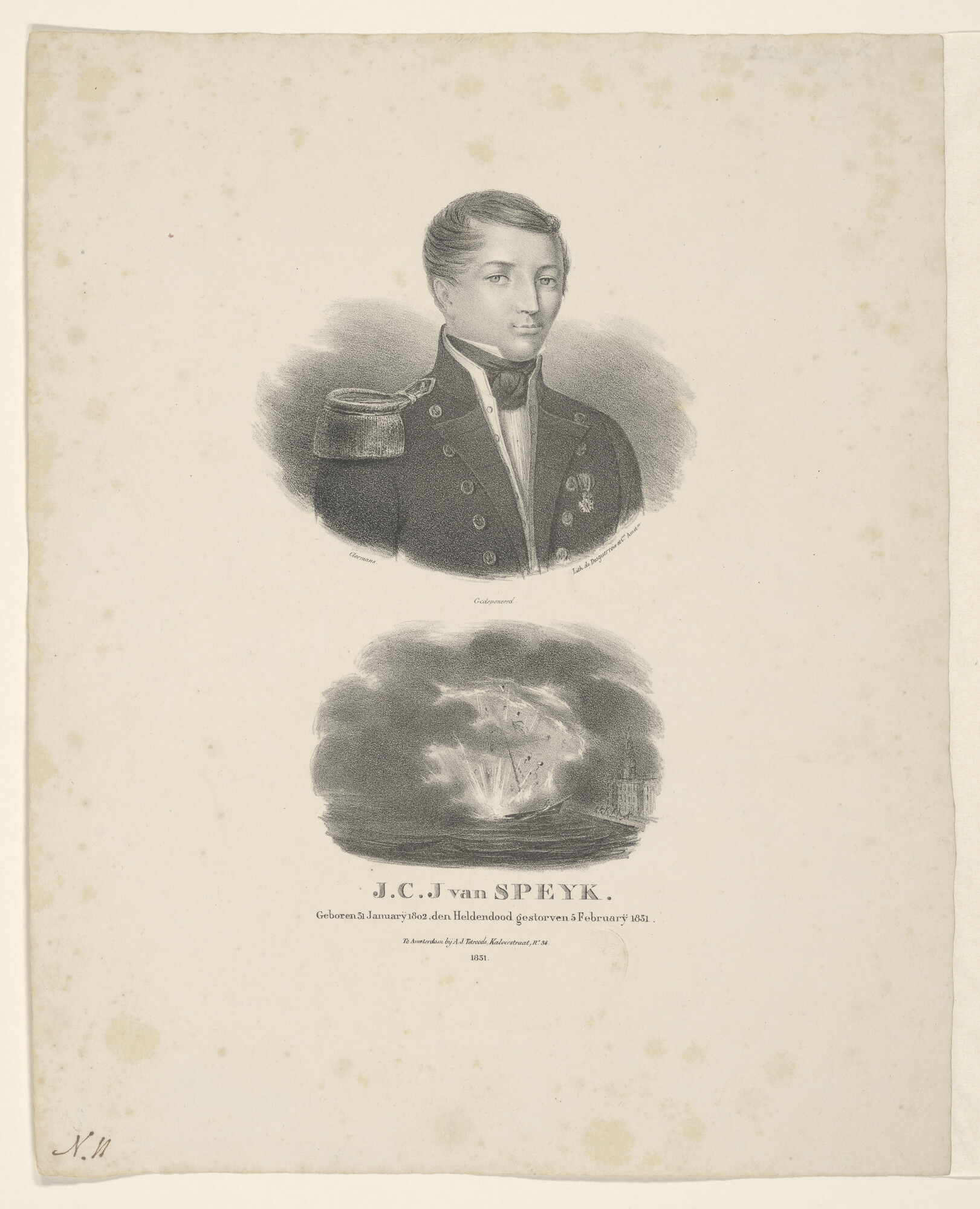 B.0209(17)26; Portret van J.C.J. van Speyk; prent