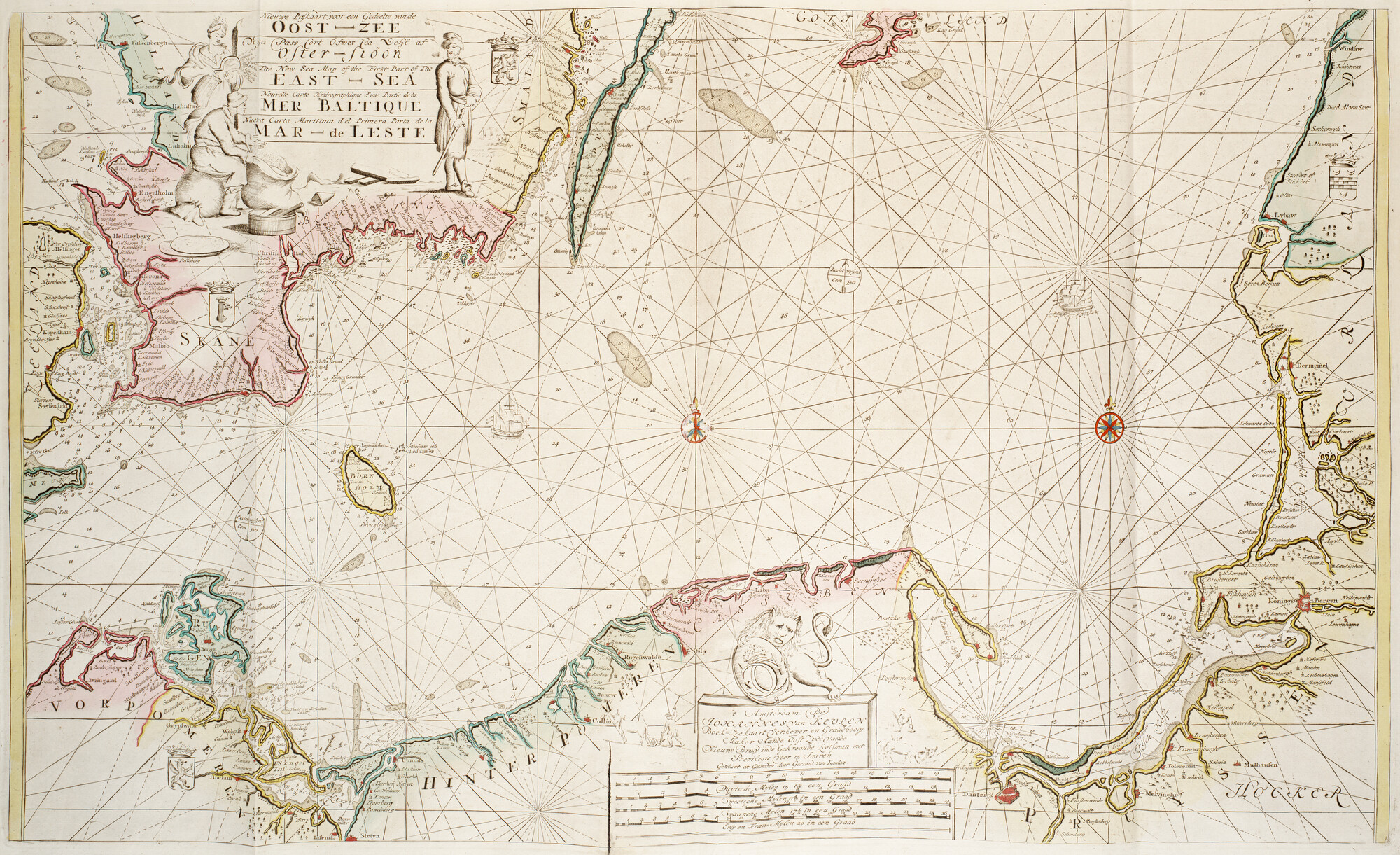 B.0032(109)1 [kaart 028]; Paskaart van het zuidelijk deel de Oostzee; zeekaart