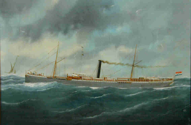 A.2735(01); Het passagiersschip ss. Gedé van de Rotterdamsche Lloyd; schilderij